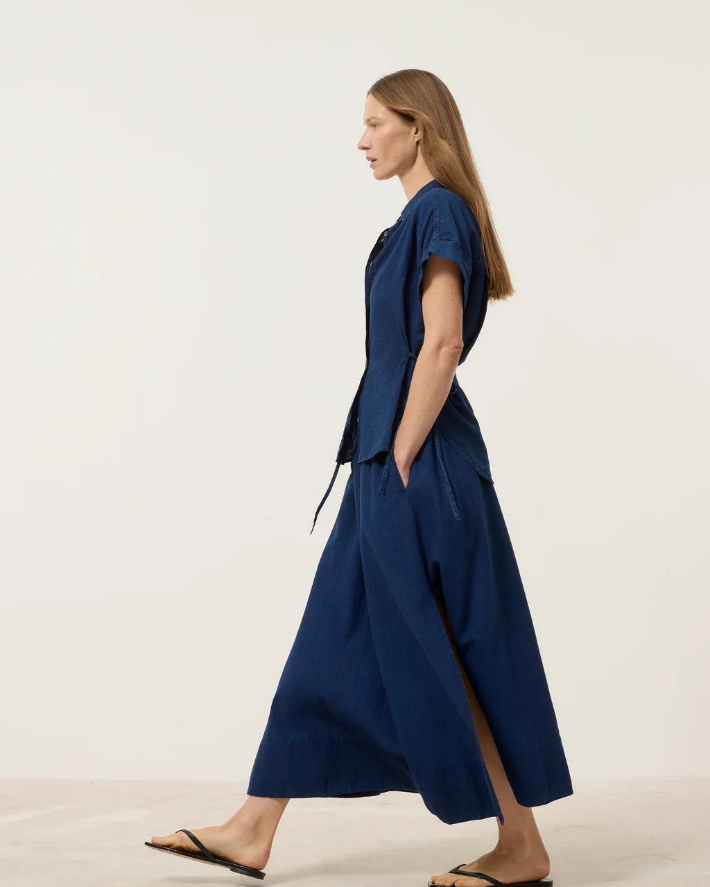 CLOSED Denim Gathered Skirt - Dark blue Women's Bottoms - Sloane Boutique