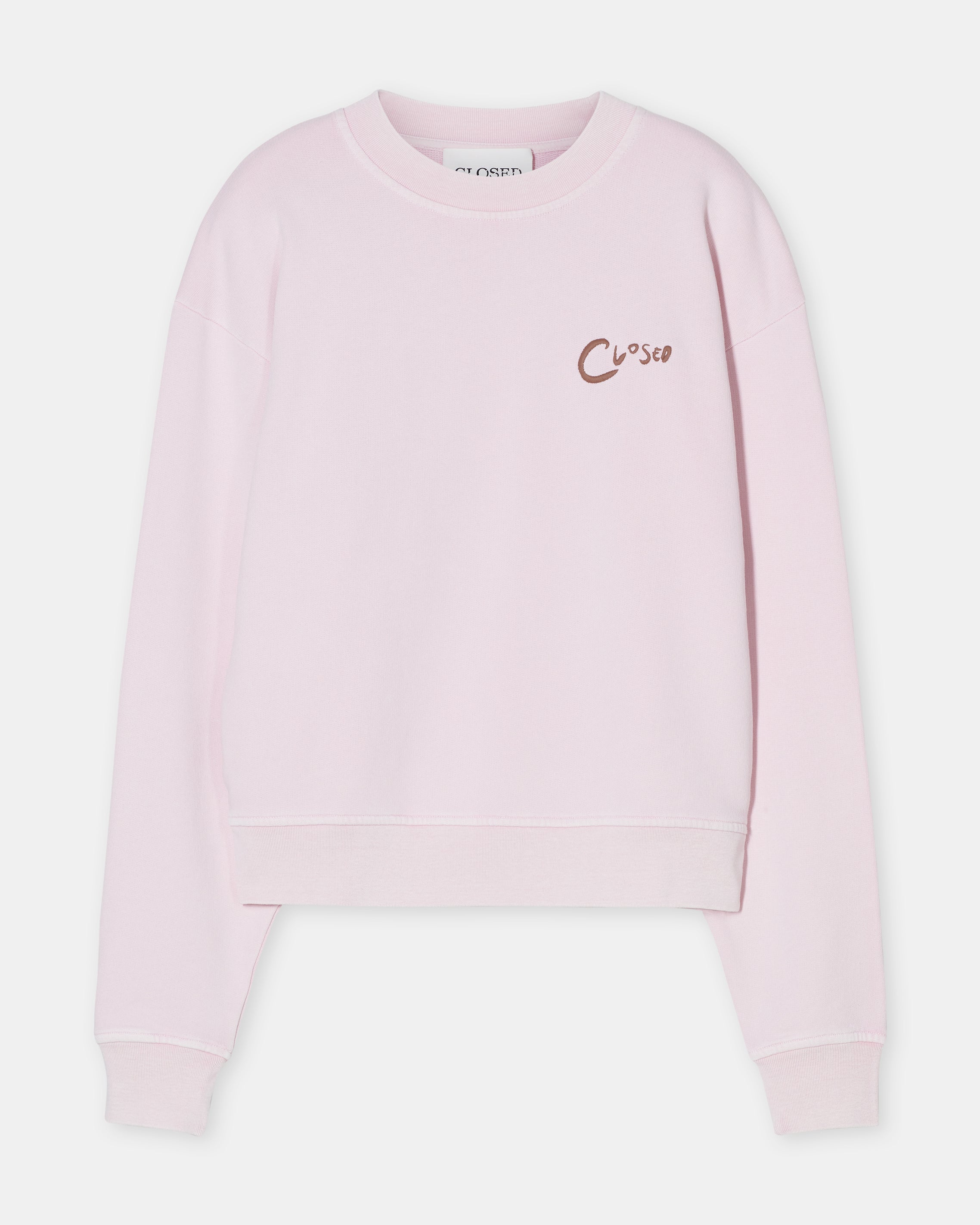 Closed Embroidered Sweatshirt - Milkshake Pink sale tops - Sloane Boutique