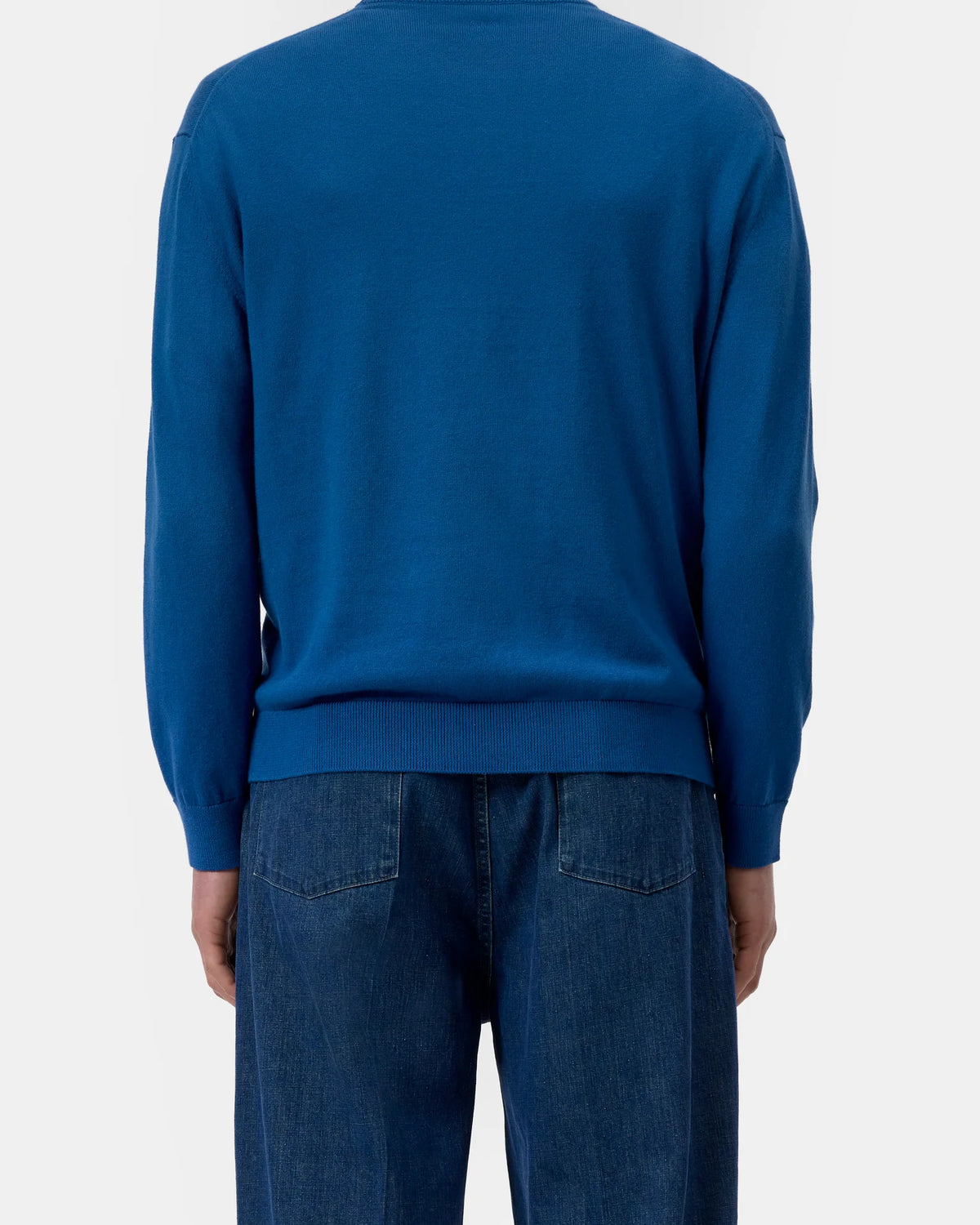 Closed Knit Crewneck Long Sleeve - Harbour Blue Men's Tops - Sloane Boutique