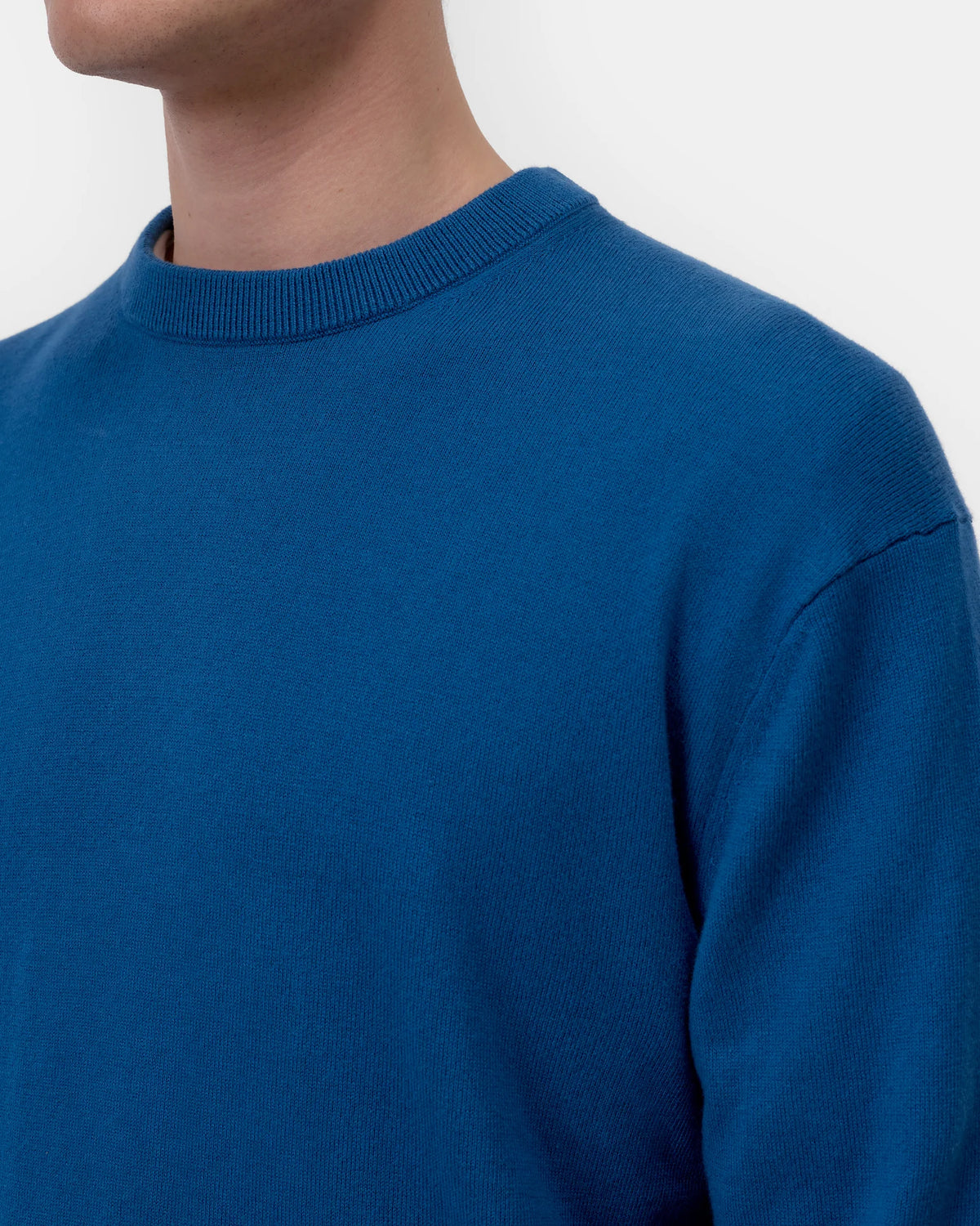 Closed Knit Crewneck Long Sleeve - Harbour Blue Men's Tops - Sloane Boutique