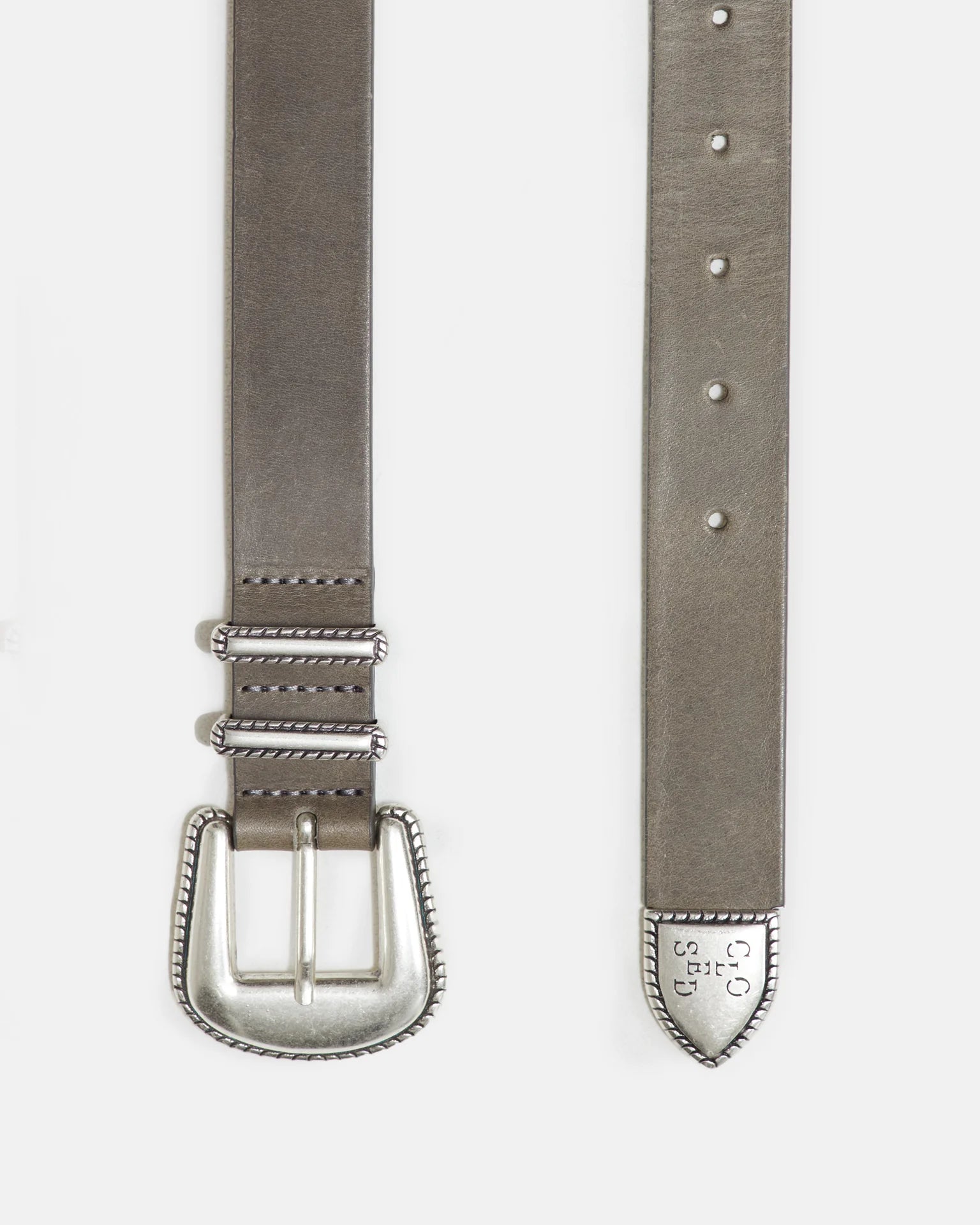 Closed Leather Belt - Clover Green Accessories - Sloane Boutique