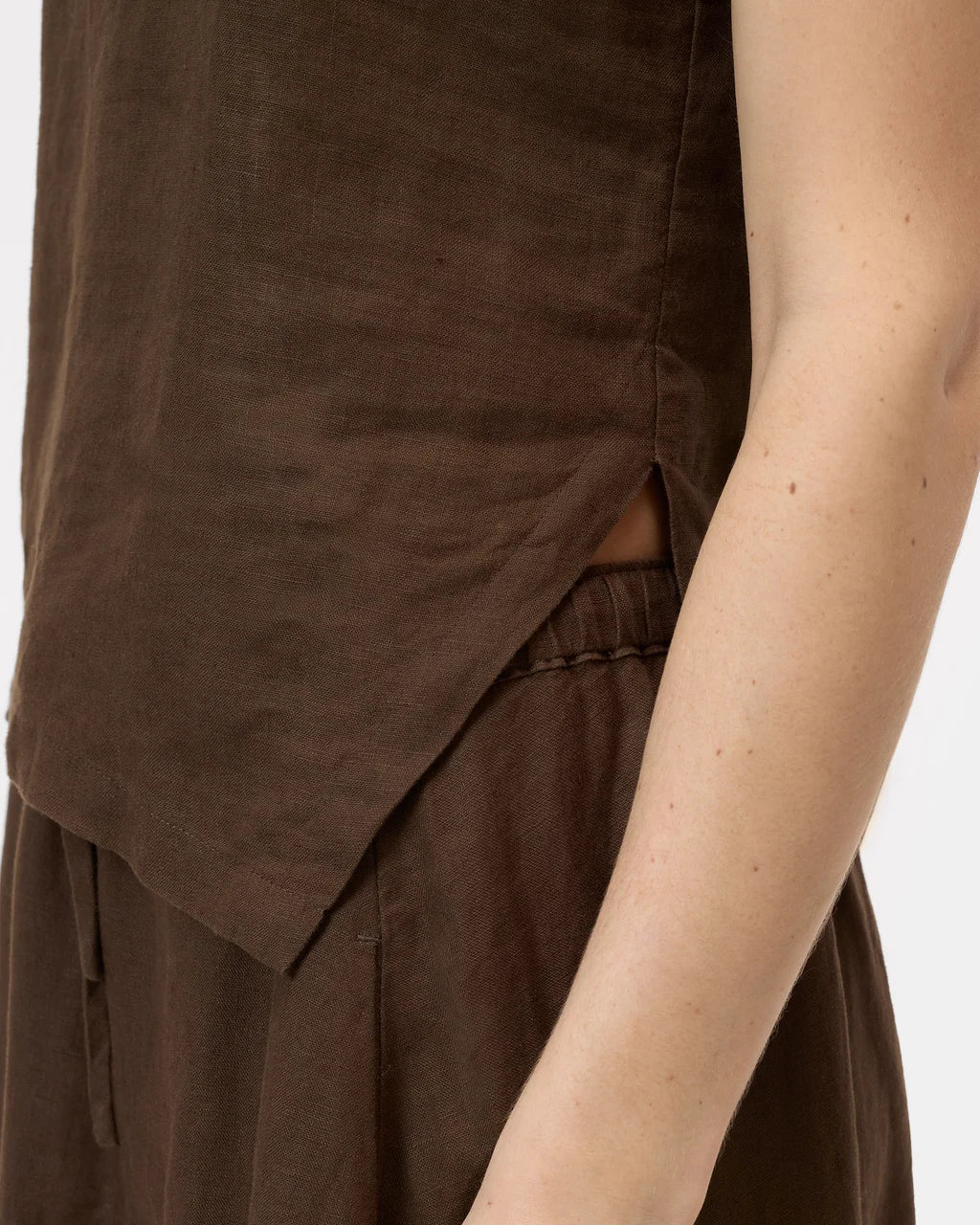 CLOSED Linen Tank Top - Maple Brown Women's Tops - Sloane Boutique