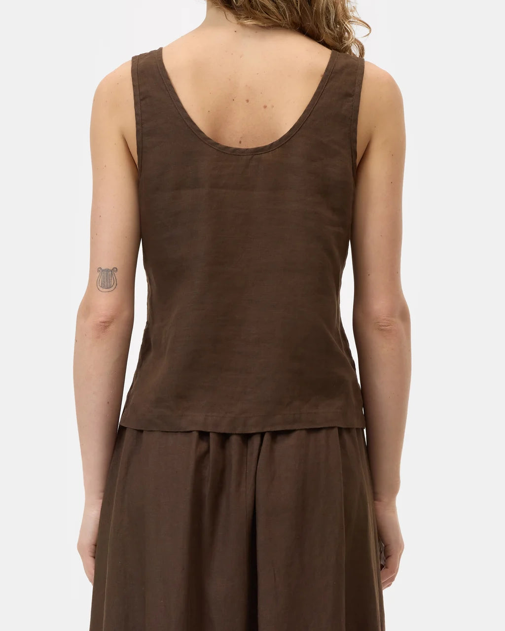CLOSED Linen Tank Top - Maple Brown Women's Tops - Sloane Boutique