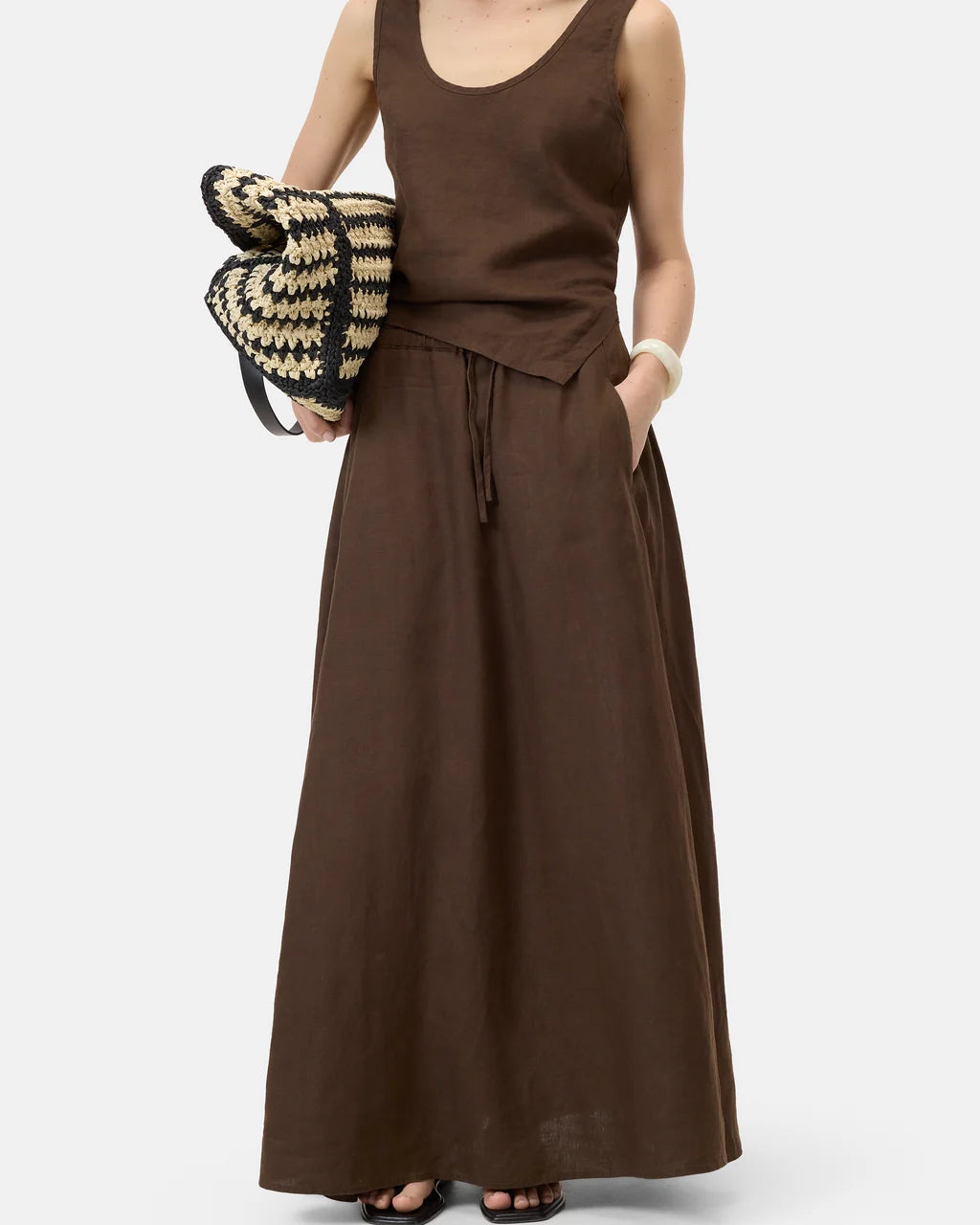 CLOSED Linen Tank Top - Maple Brown Women's Tops - Sloane Boutique