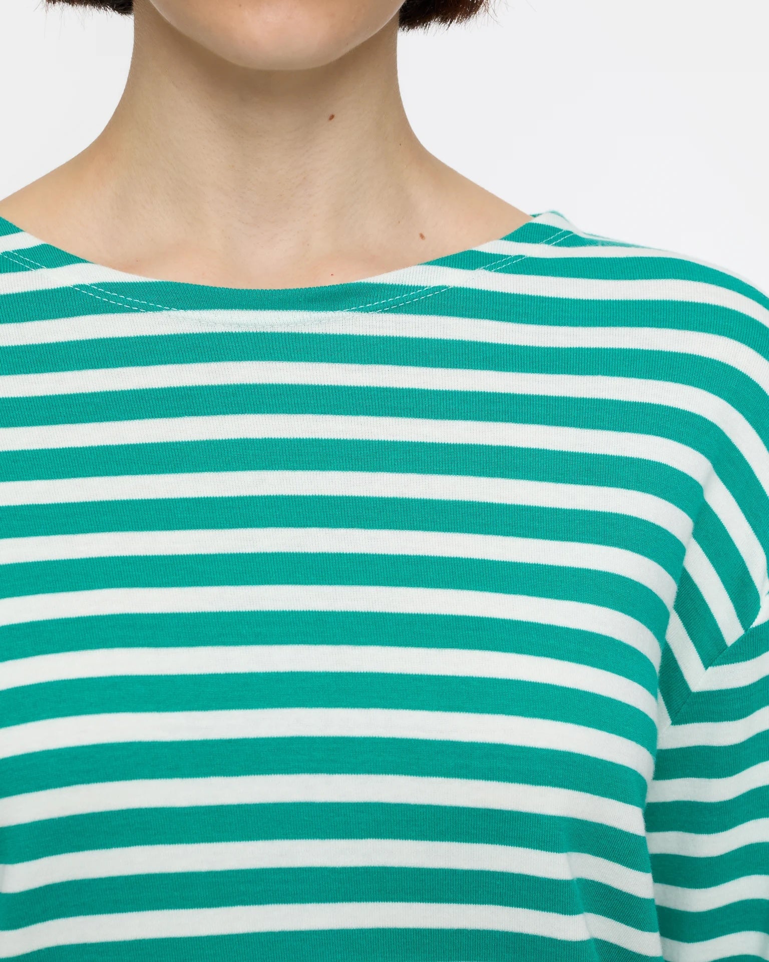 Closed Long Sleeve Striped Shirt - Meadow Green sale tops - Sloane Boutique