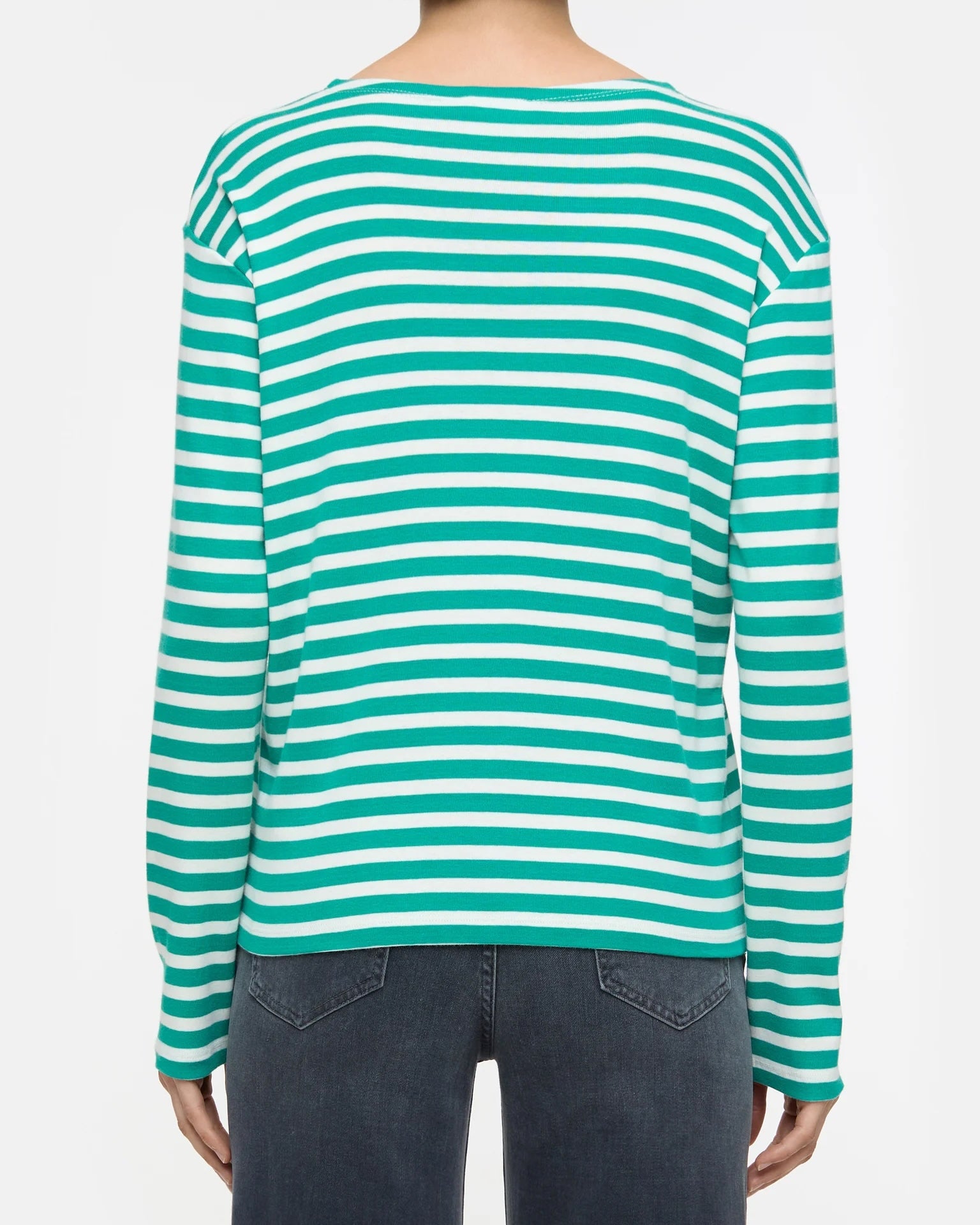 Closed Long Sleeve Striped Shirt - Meadow Green sale tops - Sloane Boutique