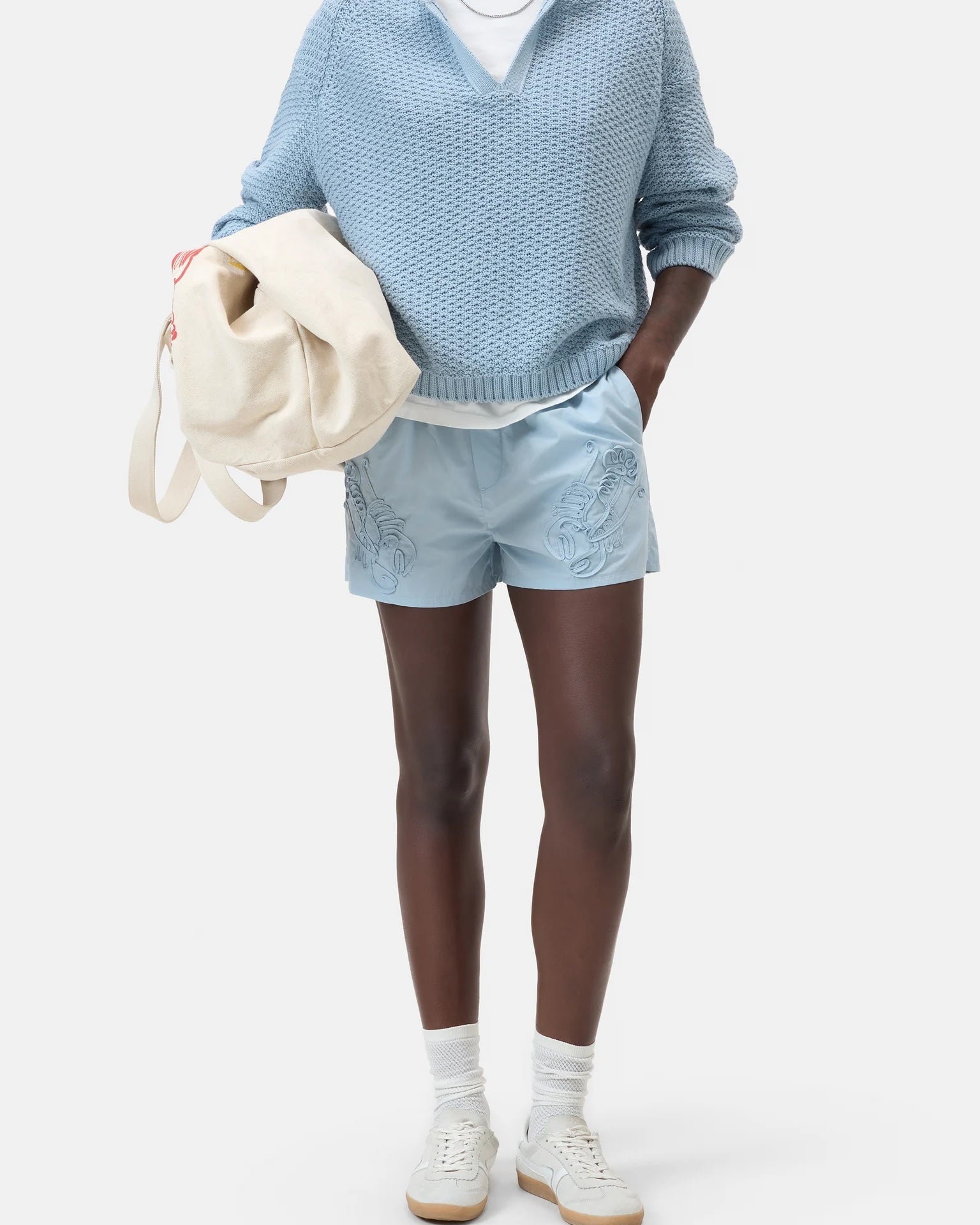 CLOSED Long Sleeve Tunic - Dove Blue Women's Tops - Sloane Boutique