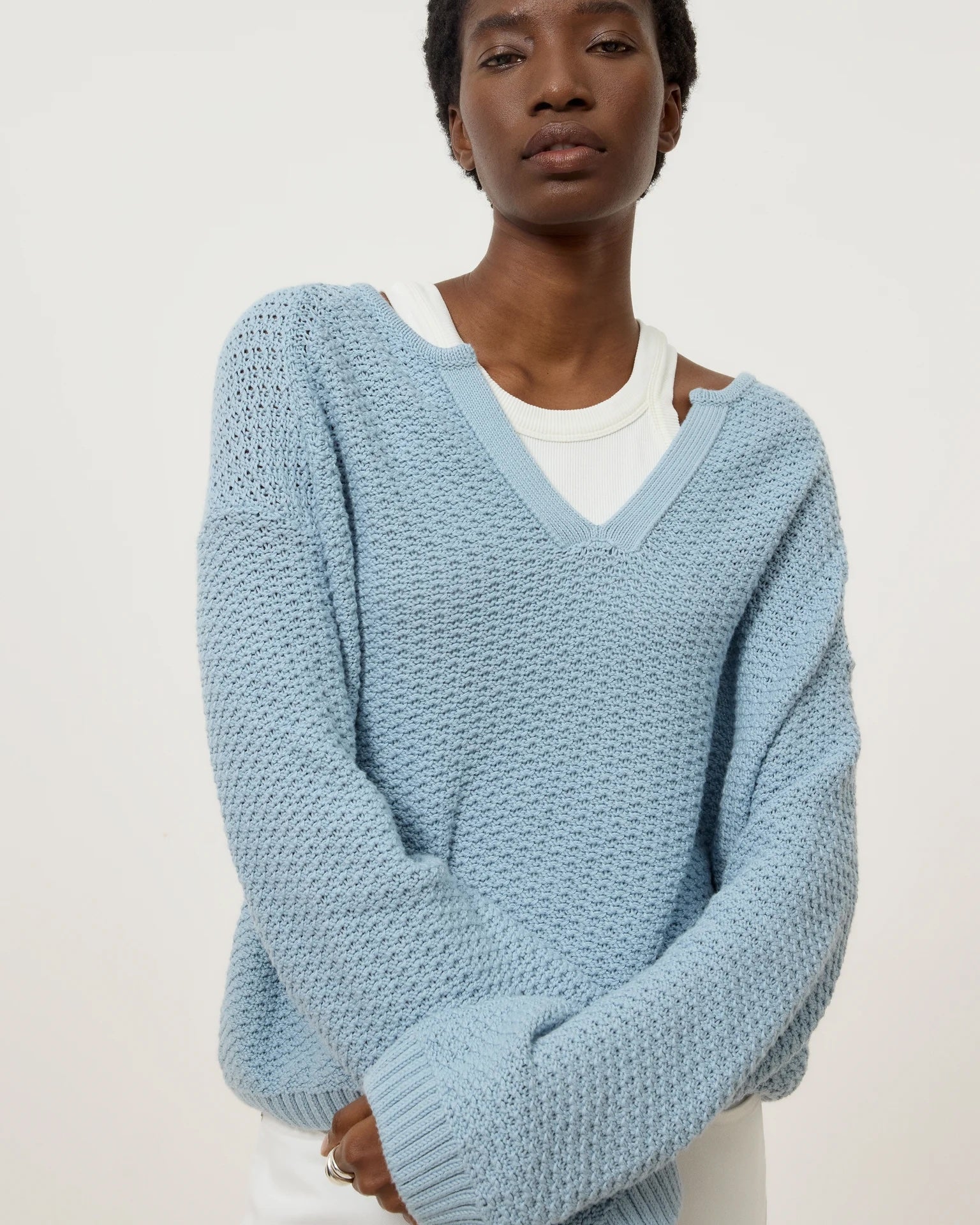 CLOSED Long Sleeve Tunic - Dove Blue Women's Tops - Sloane Boutique