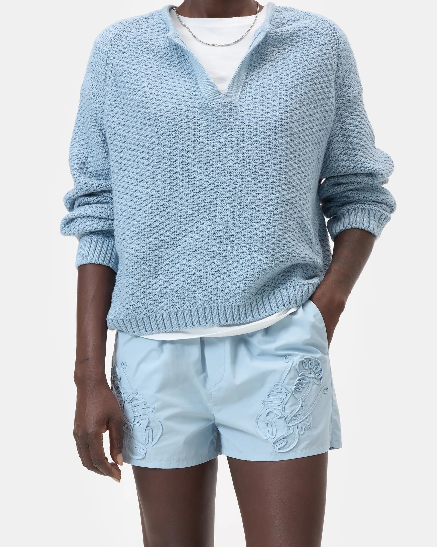 CLOSED Long Sleeve Tunic - Dove Blue Women's Tops - Sloane Boutique