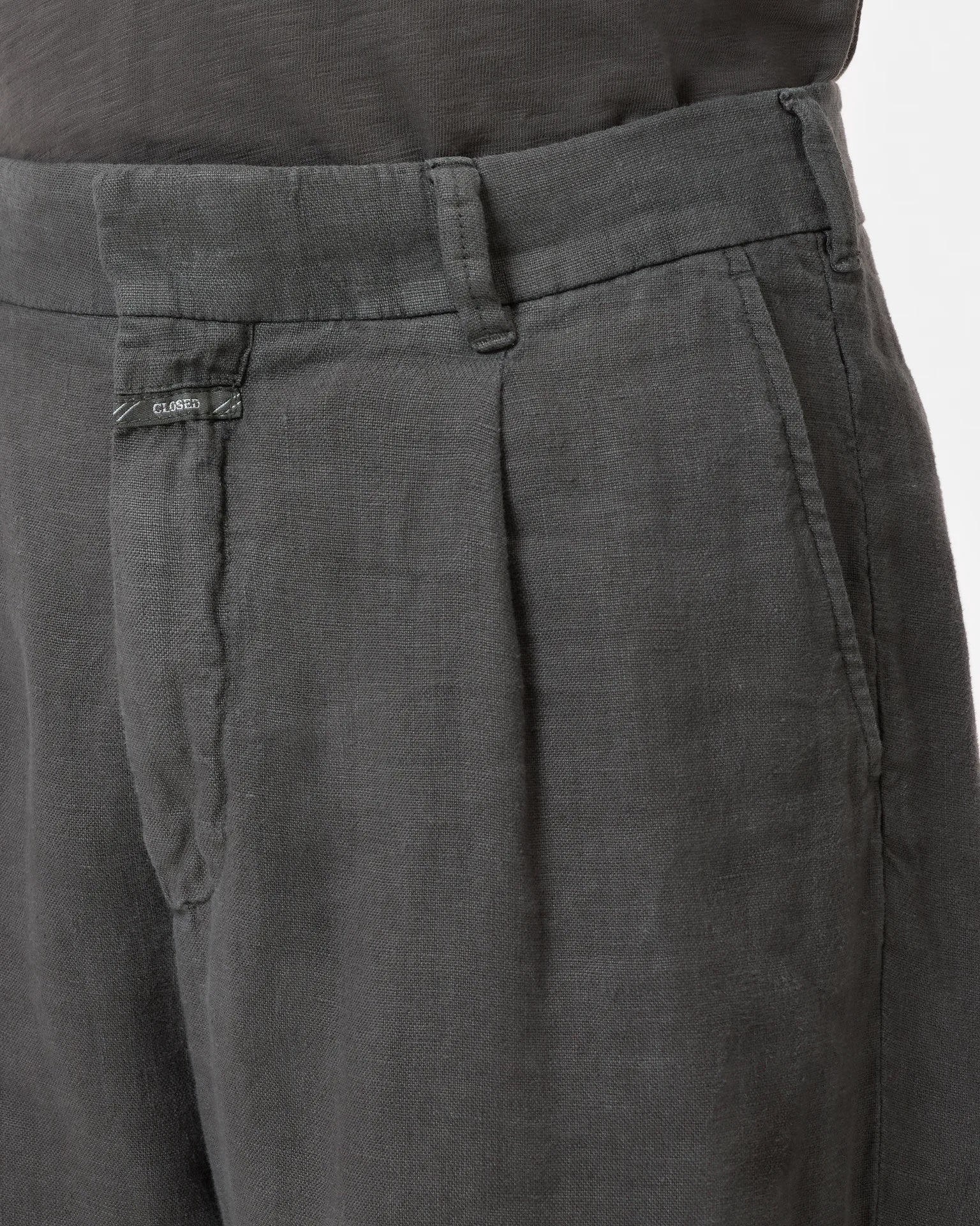 Closed Men's Blomberg Wide Linen - Pepper Grey Men's Bottoms - Sloane Boutique