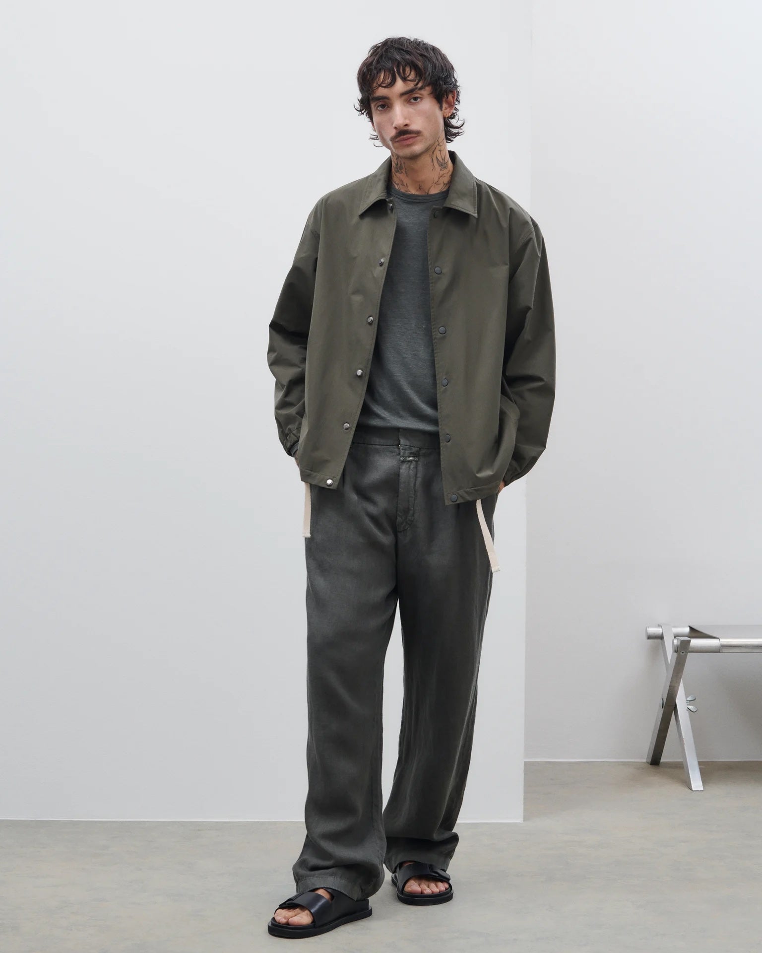 Closed Men's Blomberg Wide Linen - Pepper Grey Men's Bottoms - Sloane Boutique