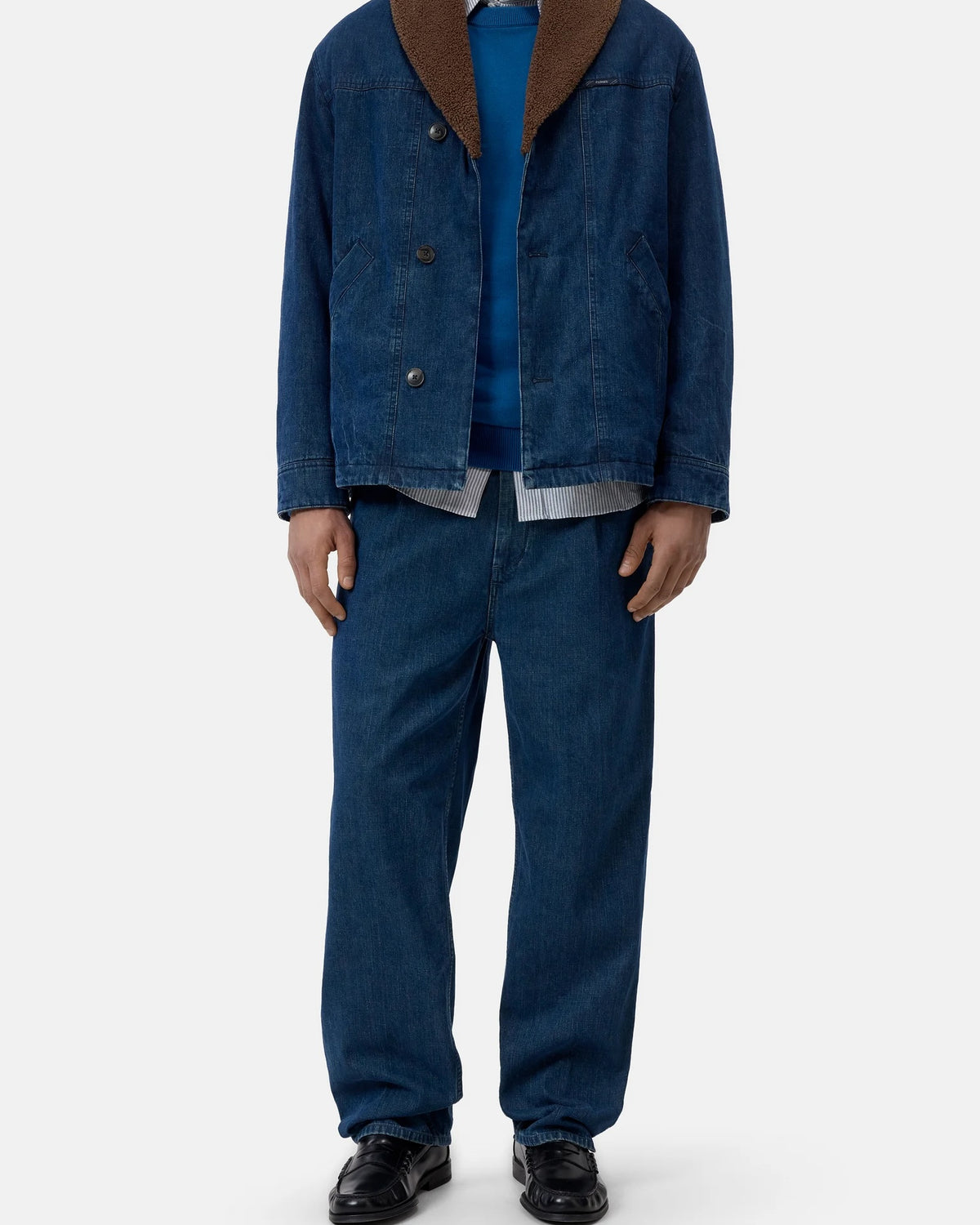 Closed Men's Jacket w/Shawl Collar - Mid Blue Outerwear - Sloane Boutique