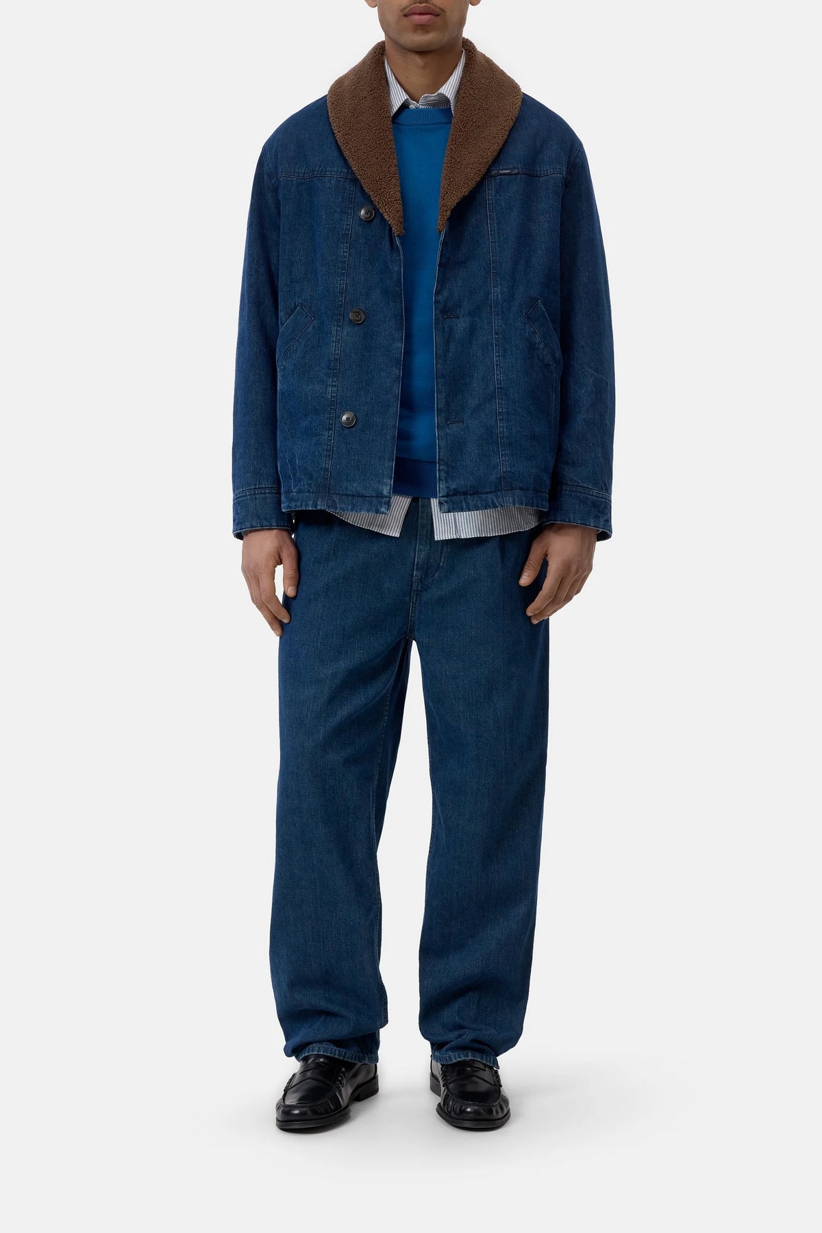 Closed Men's Jacket w/Shawl Collar - Mid Blue Outerwear - Sloane Boutique