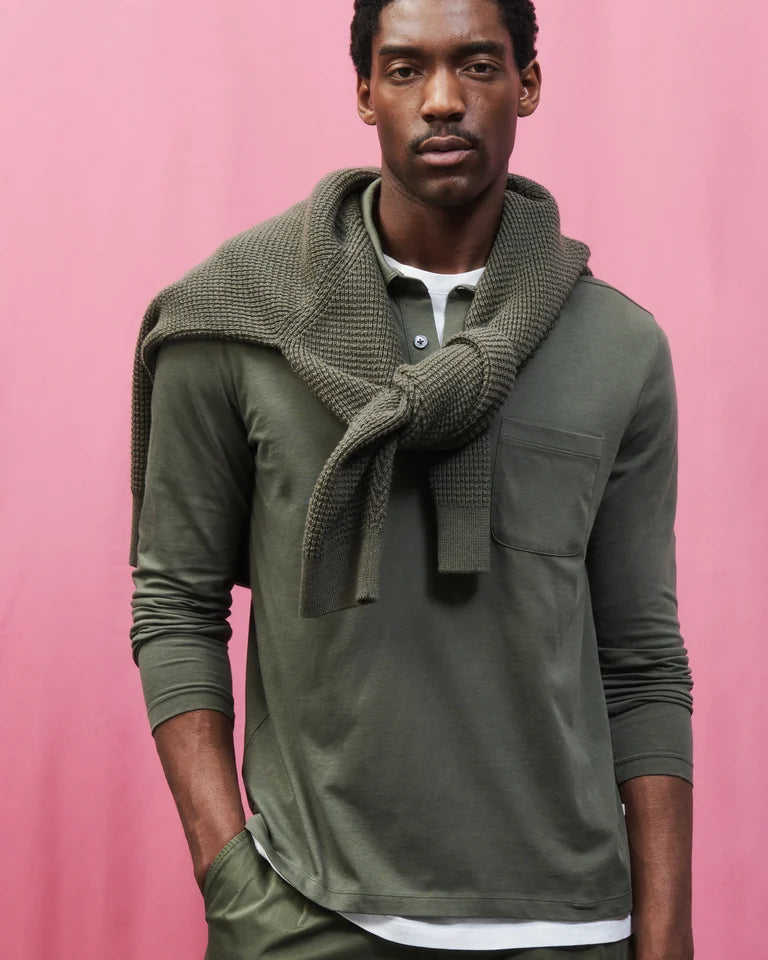 CLOSED Men's Jersey Polo - Forest Green Men's Tops - Sloane Boutique