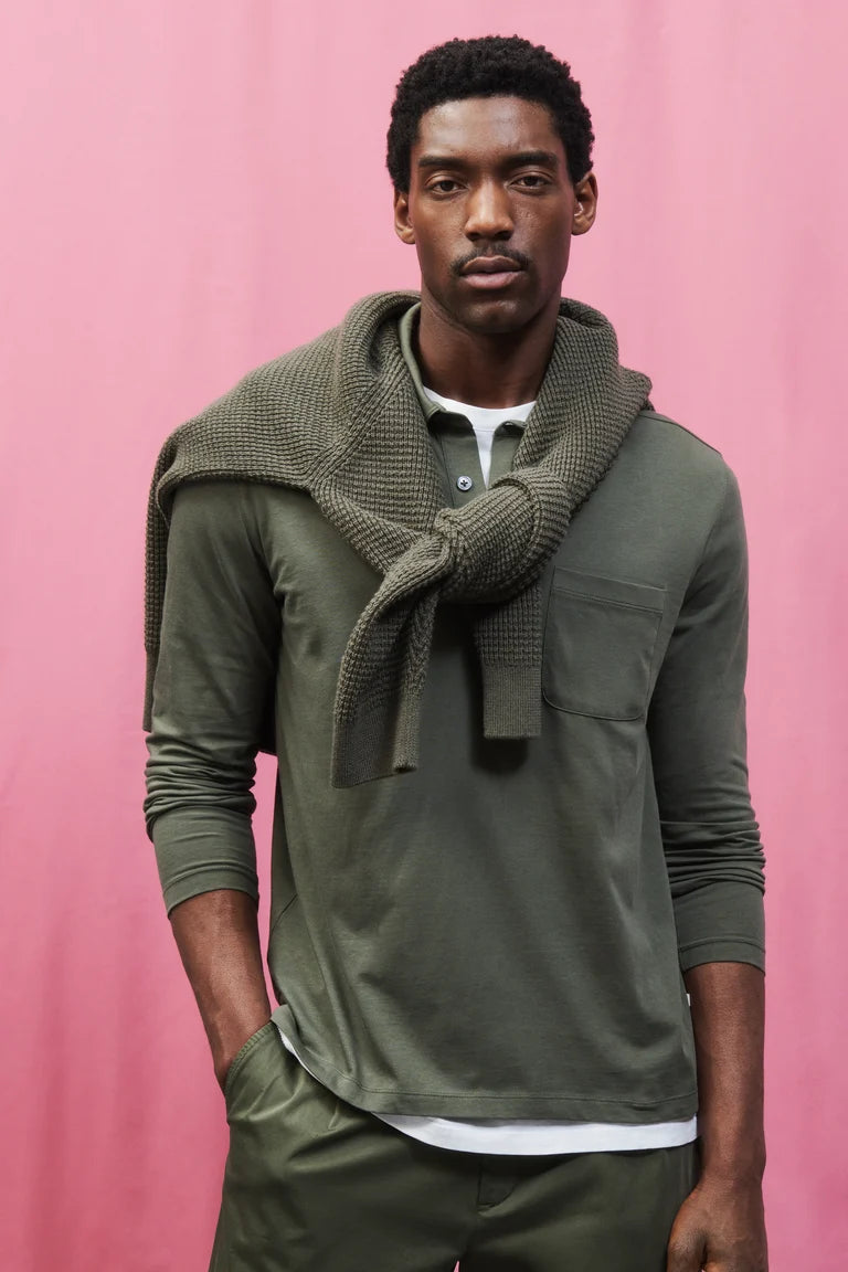 CLOSED Men's Jersey Polo - Forest Green Men's Tops - Sloane Boutique