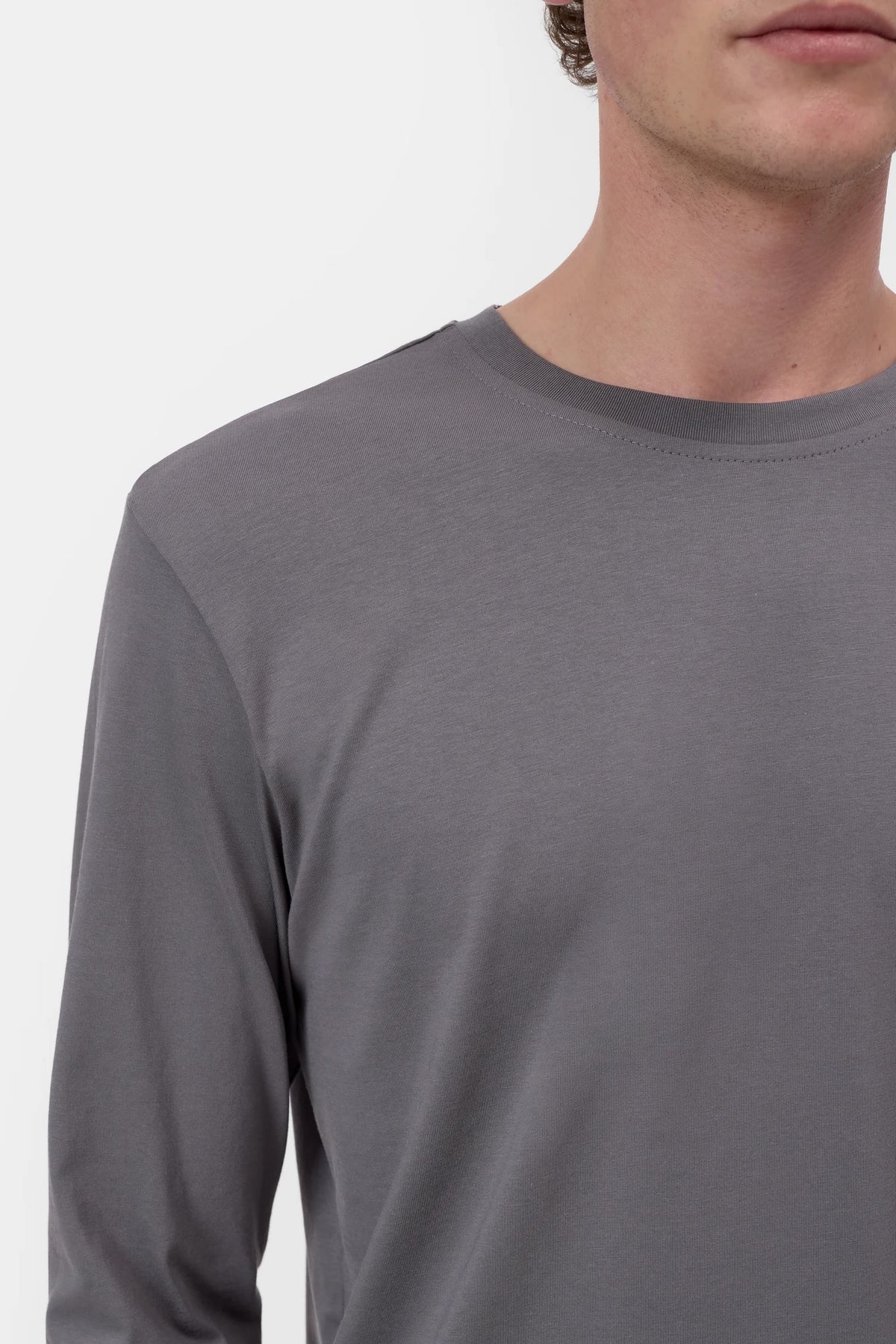 Closed Men's L/S T-Shirt - Mushroom Grey Men's Tops - Sloane Boutique