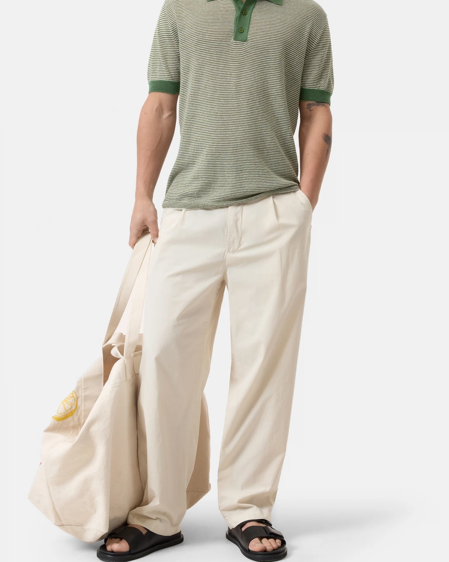 Closed Men's Linen Blend Polo - Ranger Green Men's Tops - Sloane Boutique
