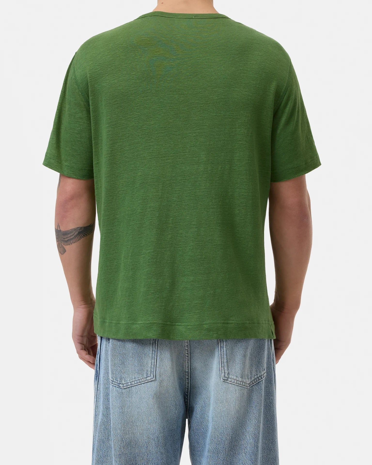 Closed Men's Linen Blend T-Shirt - Ranger Green Men's Tops - Sloane Boutique