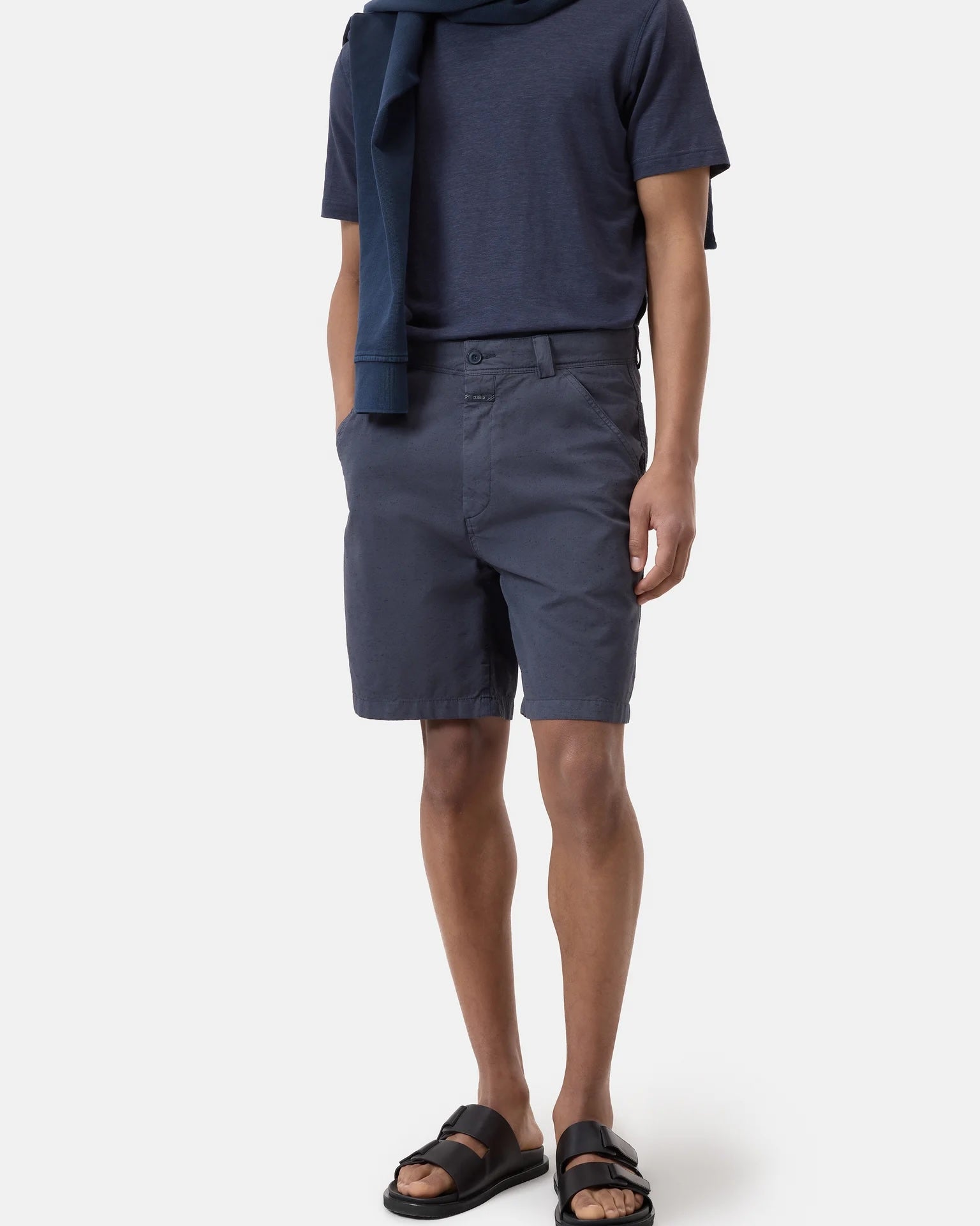 Closed Men's Linen Blend T-Shirt - Smoky Blue Men's Tops - Sloane Boutique