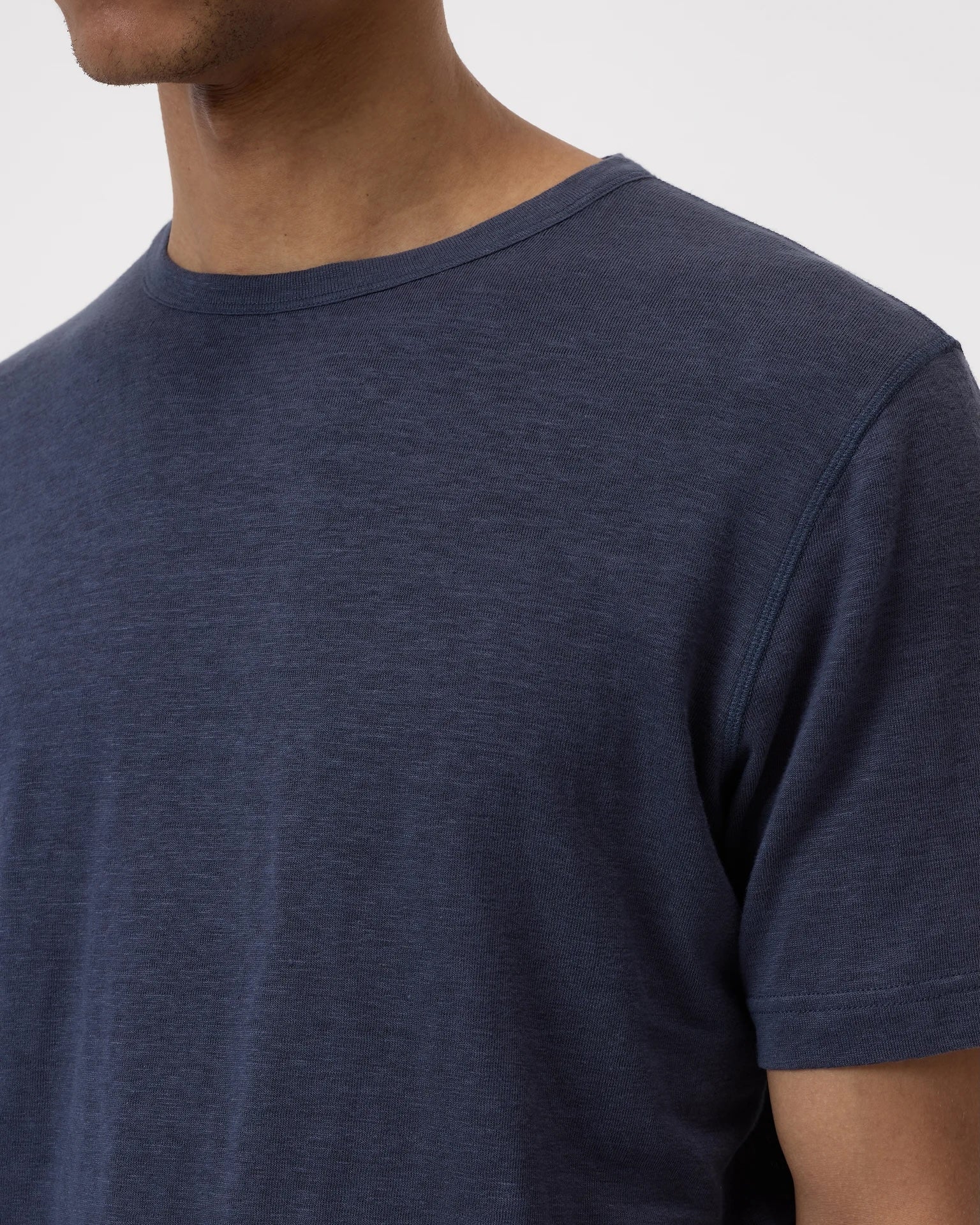 Closed Men's Linen Blend T-Shirt - Smoky Blue Men's Tops - Sloane Boutique