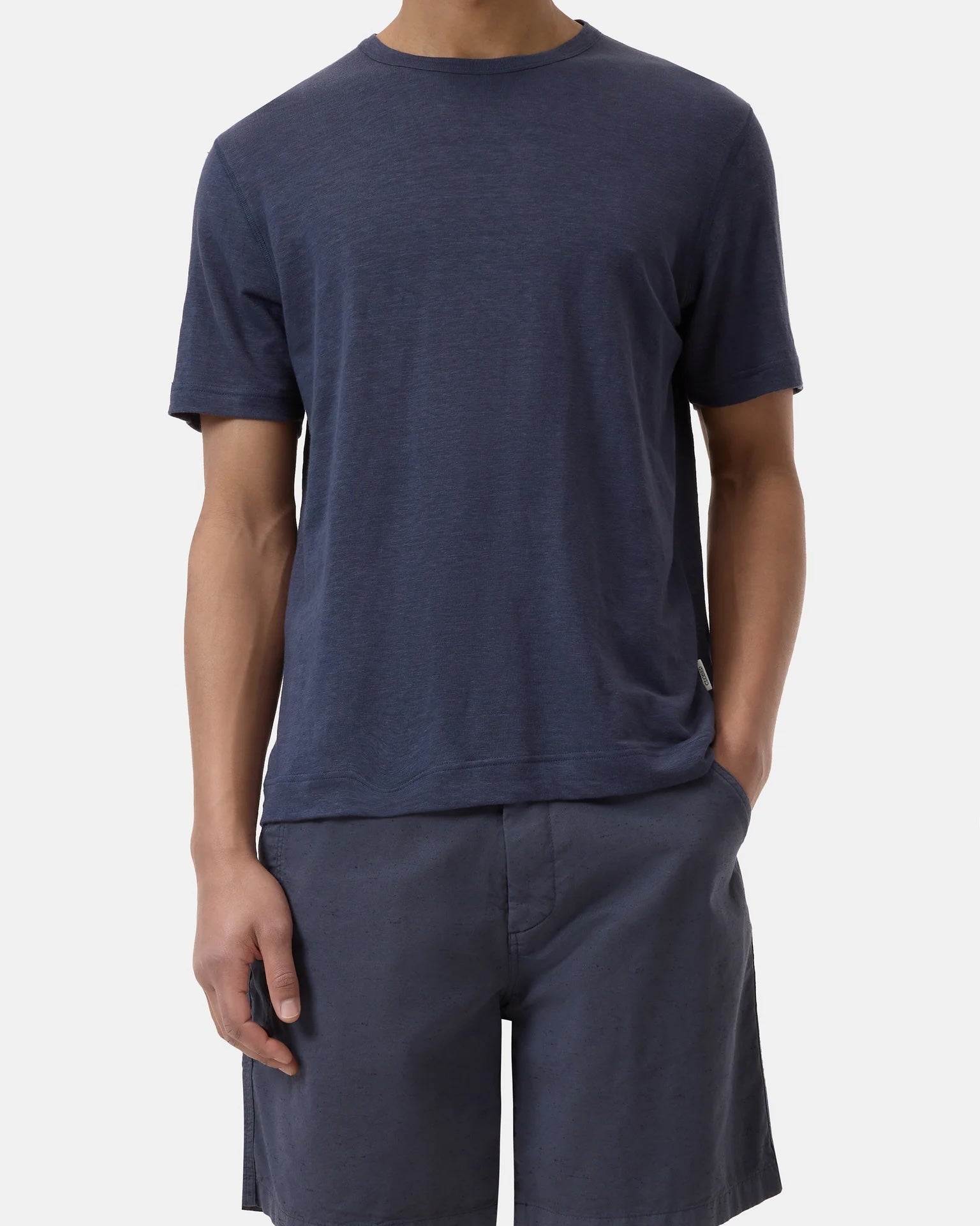 Closed Men's Linen Blend T-Shirt - Smoky Blue Men's Tops - Sloane Boutique