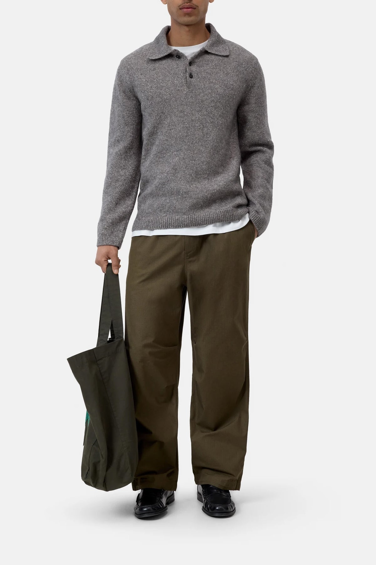 Closed Men's Polo Sweater - Dark Grey Melange Men's Tops - Sloane Boutique
