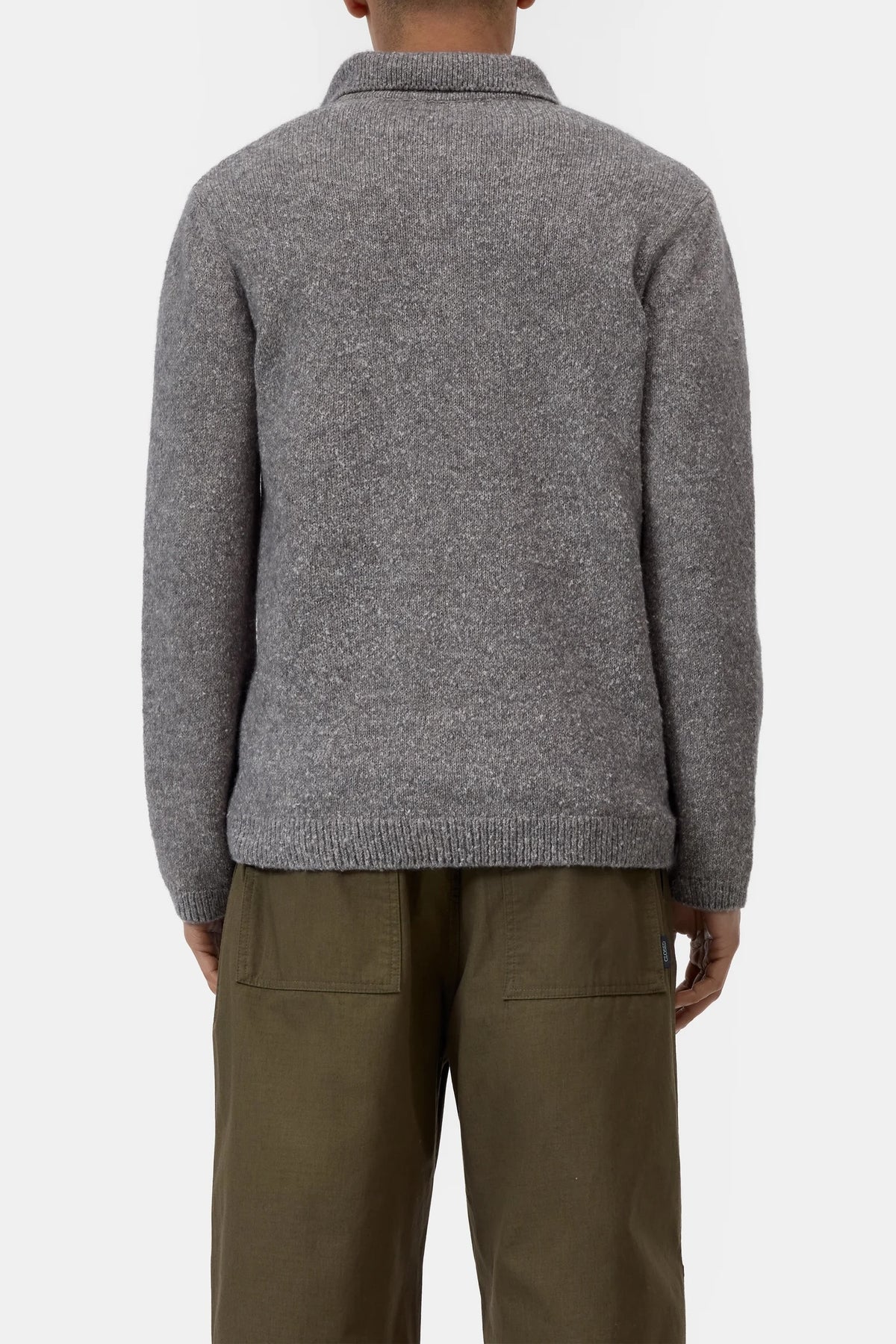 Closed Men's Polo Sweater - Dark Grey Melange Men's Tops - Sloane Boutique