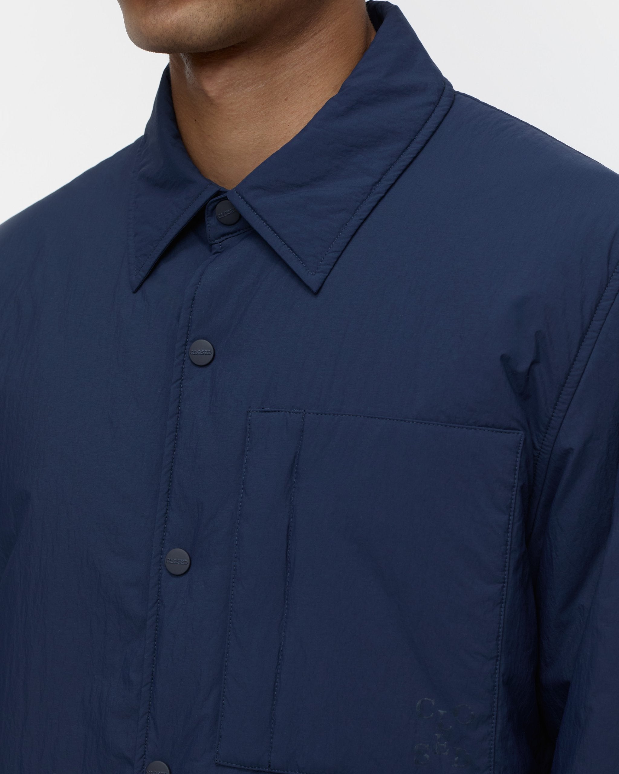 CLOSED Men's Quilted Overshirt - Smokey Blue Outerwear - Sloane Boutique