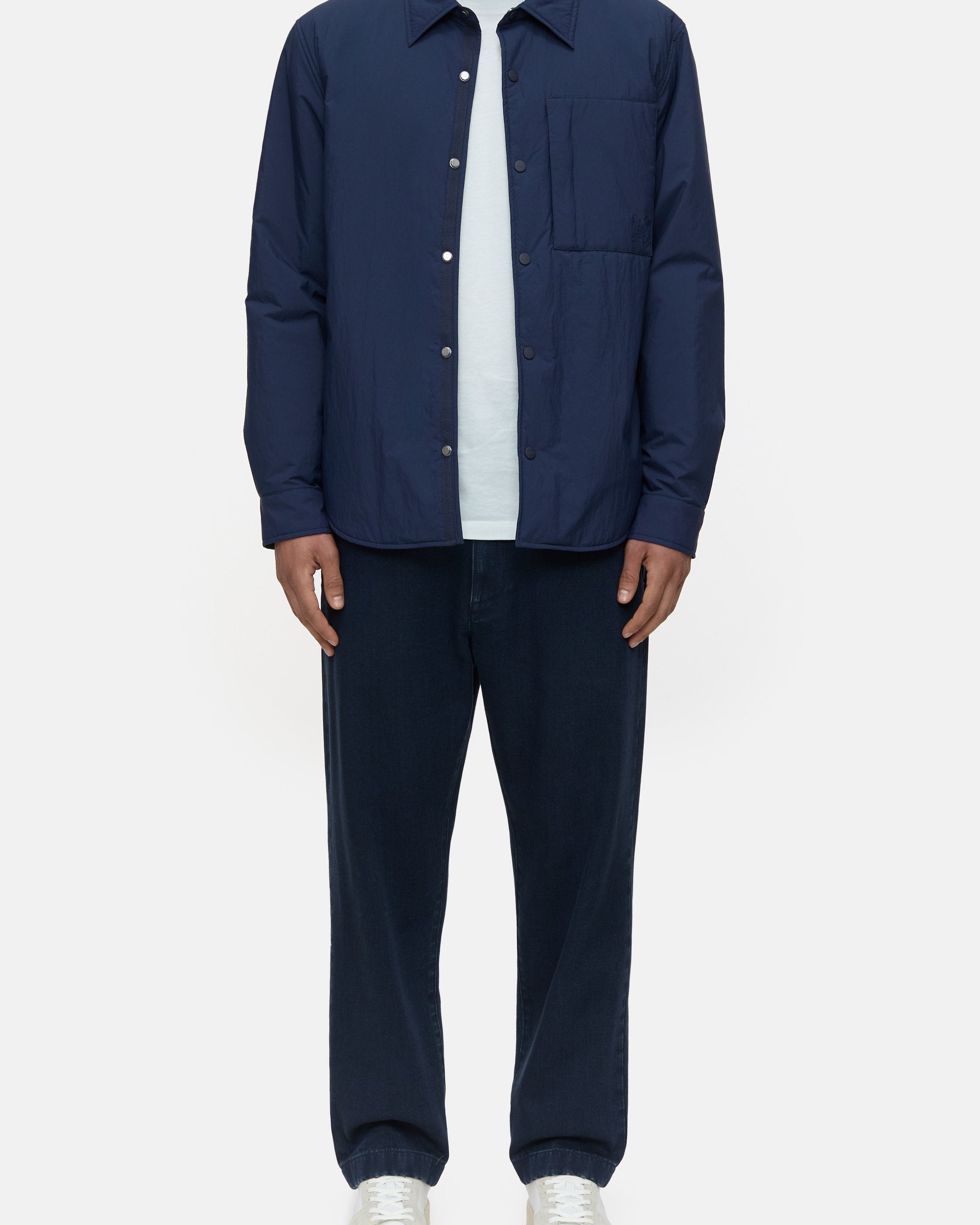 CLOSED Men's Quilted Overshirt - Smokey Blue Outerwear - Sloane Boutique