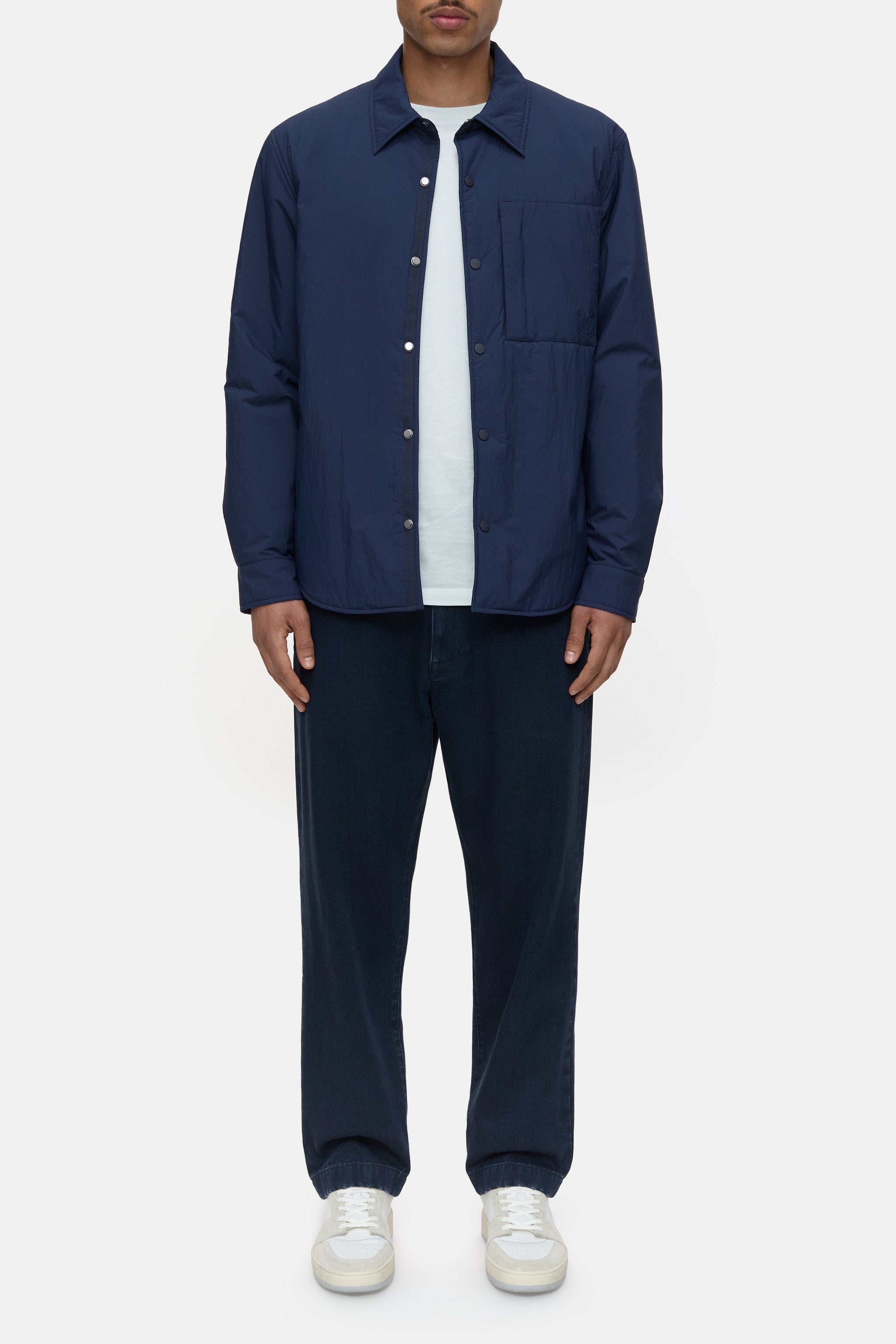 CLOSED Men's Quilted Overshirt - Smokey Blue Outerwear - Sloane Boutique