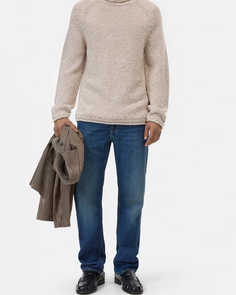 CLOSED Men's Raw Edged Knit - Rock Beige Men's Tops - Sloane Boutique