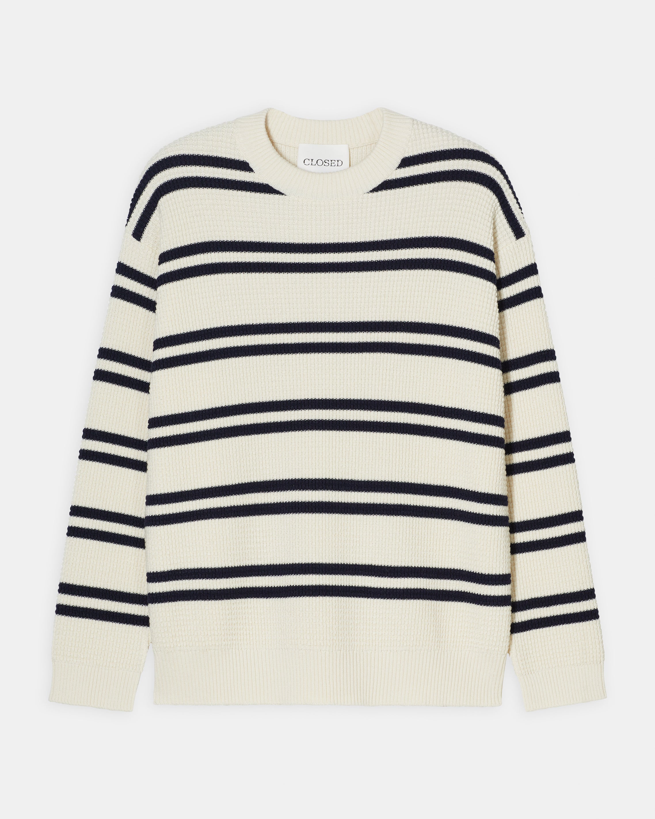 CLOSED Men's Striped Crewneck Jumper - Ivory Men's Tops - Sloane Boutique