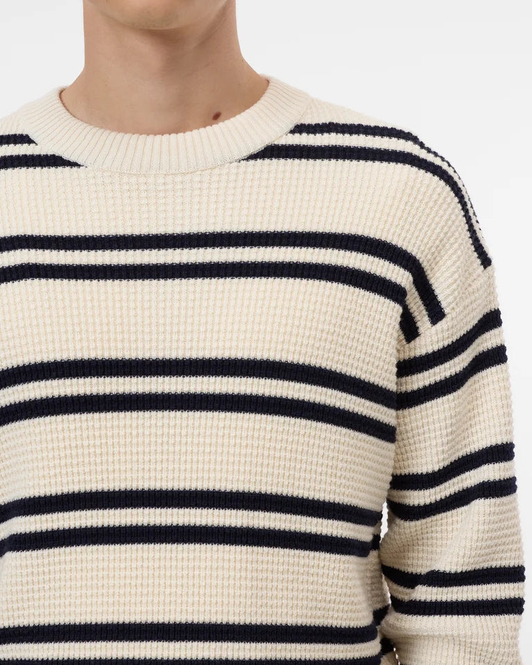CLOSED Men's Striped Crewneck Jumper - Ivory Men's Tops - Sloane Boutique