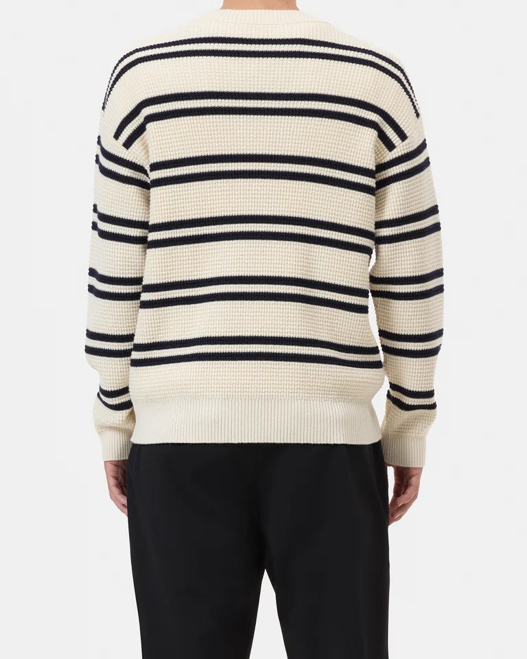 CLOSED Men's Striped Crewneck Jumper - Ivory Men's Tops - Sloane Boutique