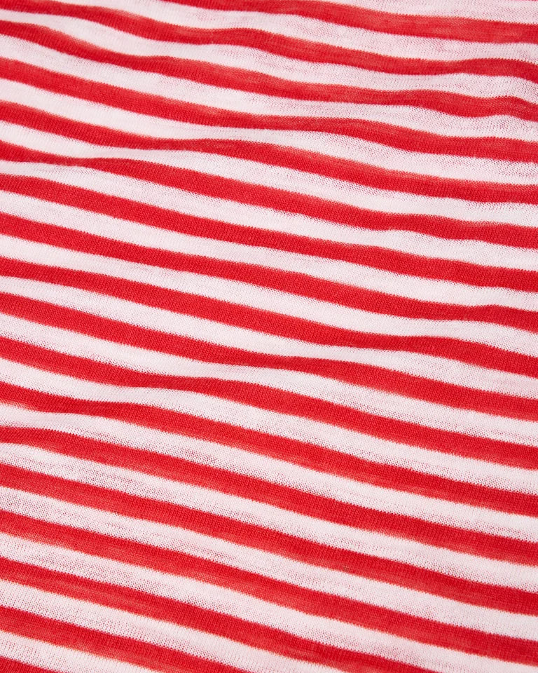 CLOSED Men's Striped Crewneck Sweater - Laser Red Men's Tops - Sloane Boutique