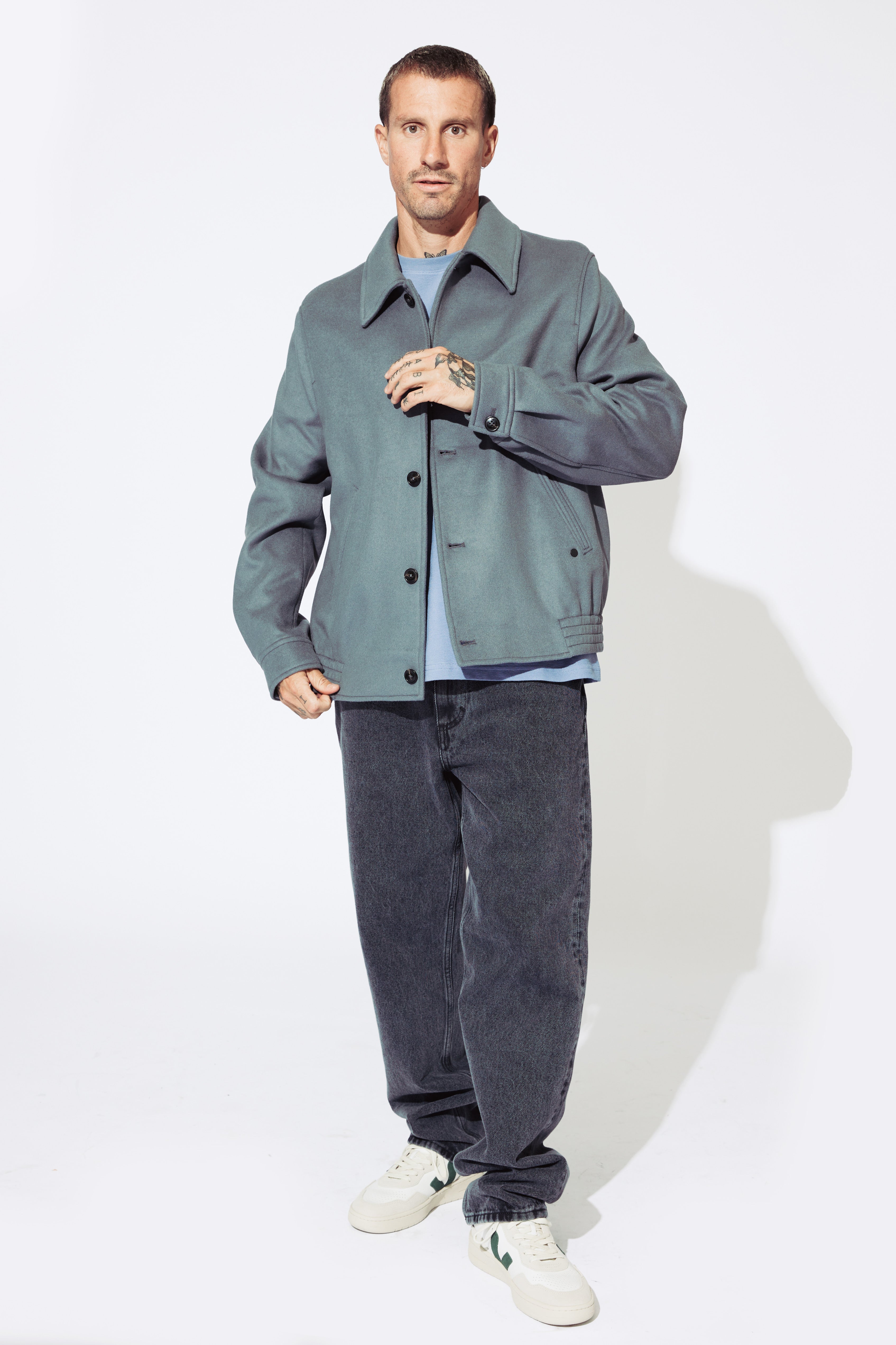 CLOSED Men's Varsity Blouson - Washed Stone Outerwear - Sloane Boutique