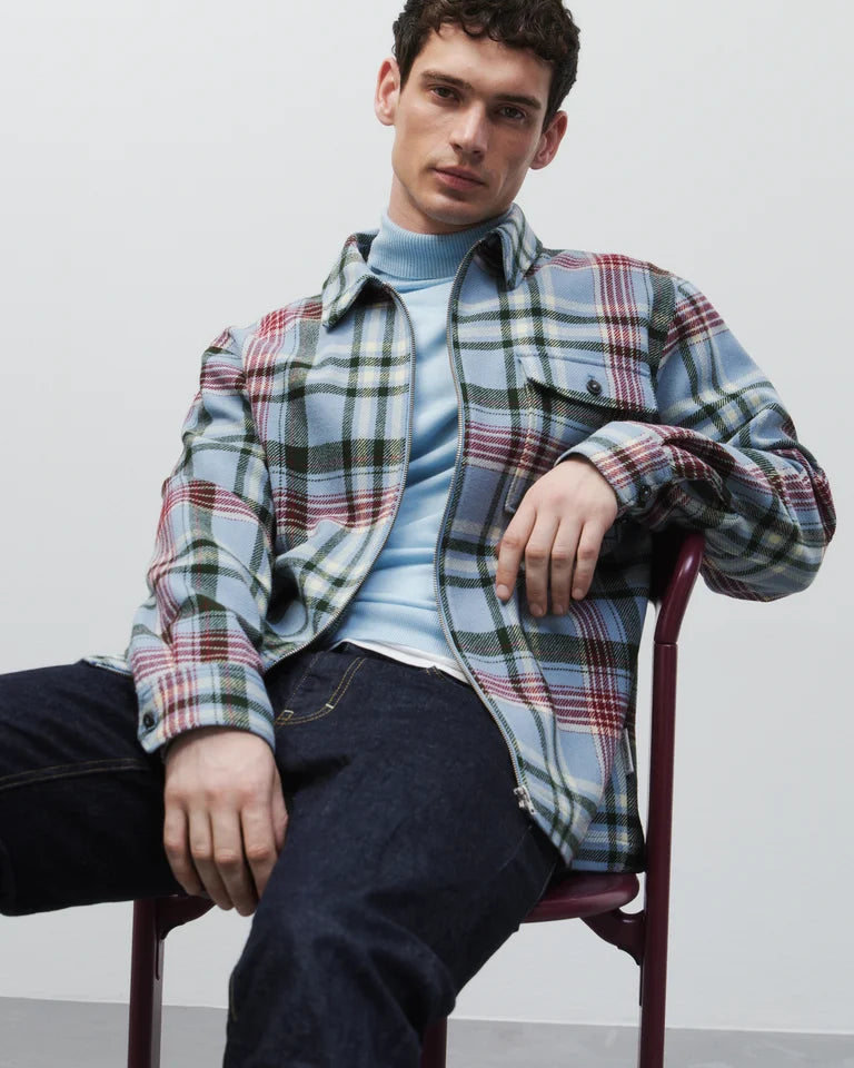 CLOSED Men's Zipped Shirt - Nordic Blue sale tops - Sloane Boutique