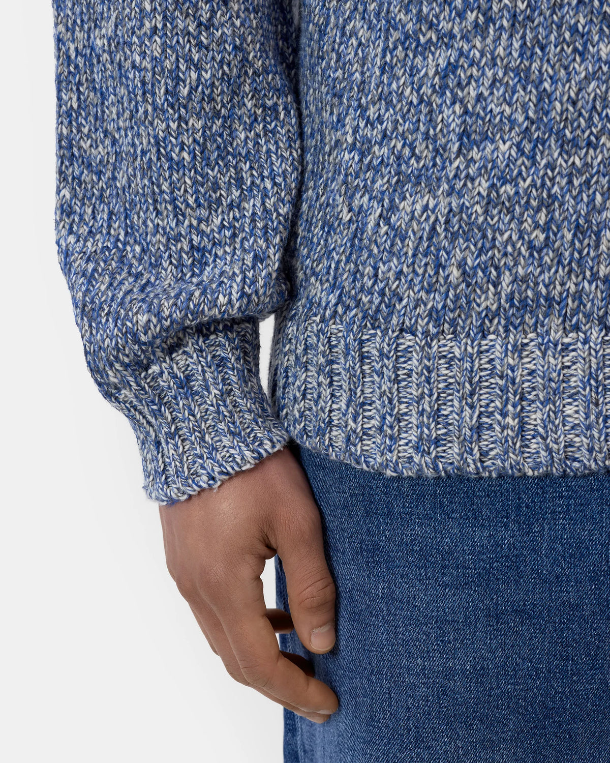 Closed Mouliné Crewneck - Harbour Blue Men's Tops - Sloane Boutique