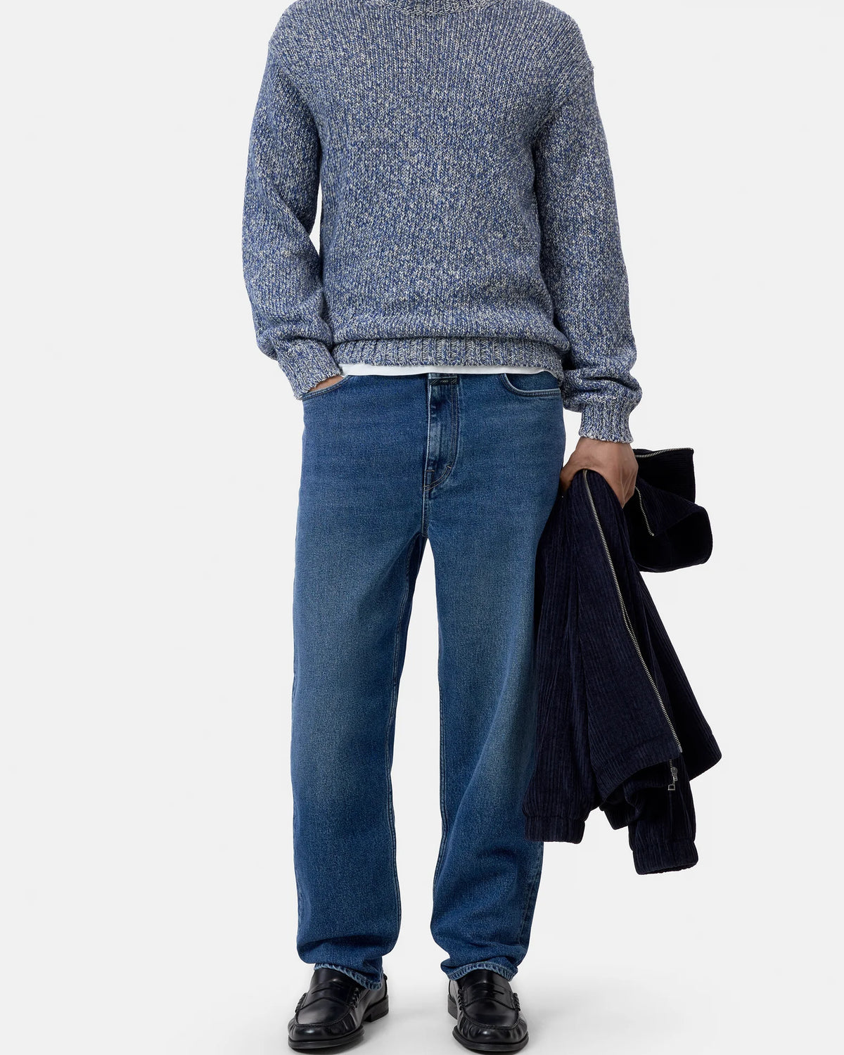 Closed Mouliné Crewneck - Harbour Blue Men's Tops - Sloane Boutique