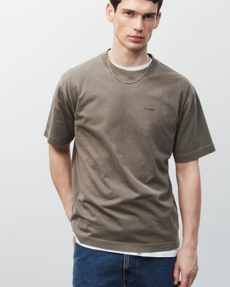 CLOSED Organic Cotton Logo T-Shirt - Marsh Green Men's Tops - Sloane Boutique