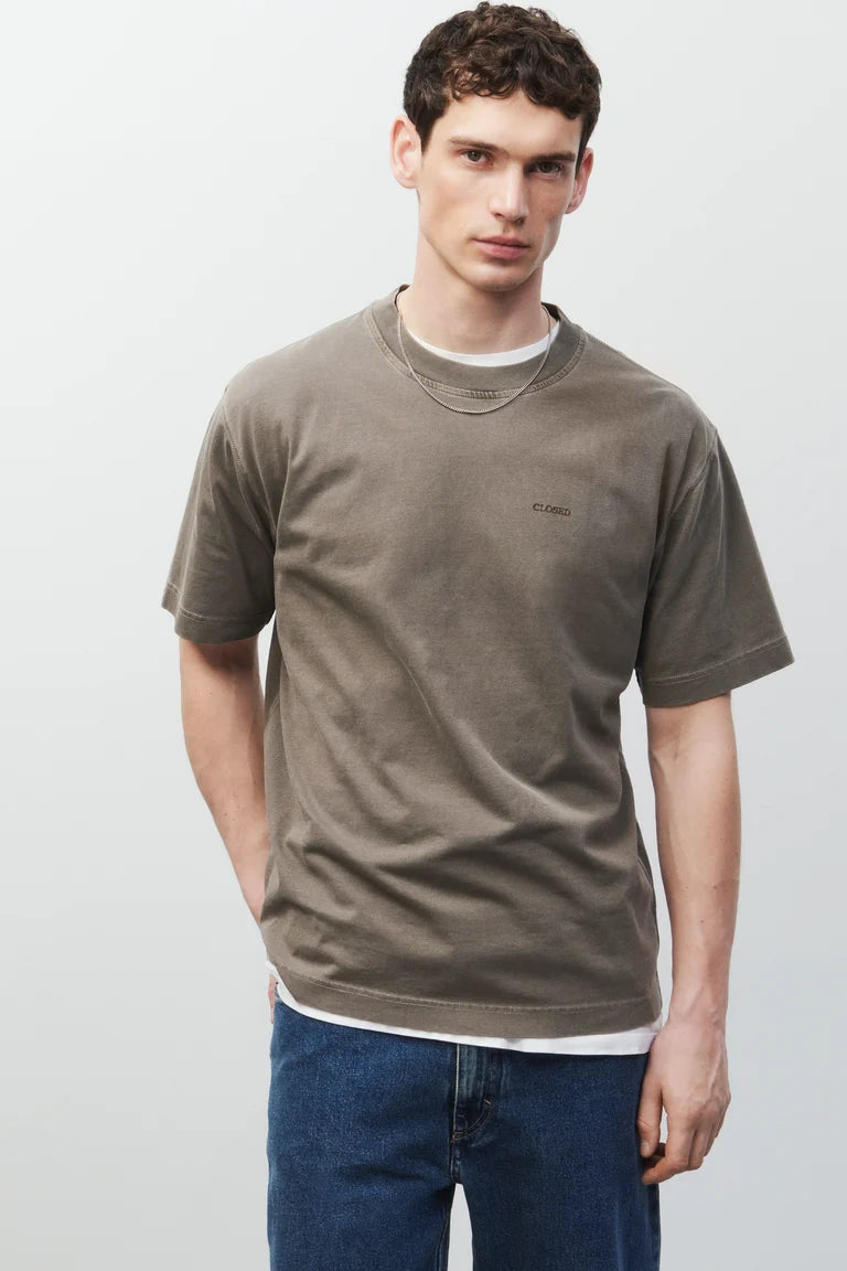 CLOSED Organic Cotton Logo T-Shirt - Marsh Green Men's Tops - Sloane Boutique