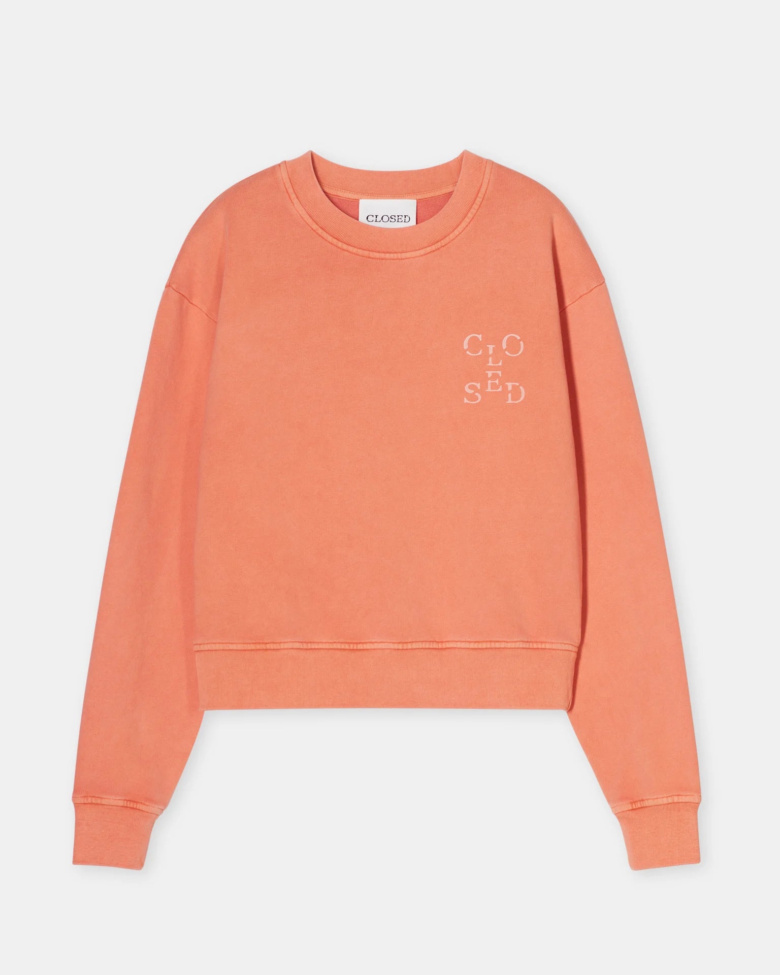 Closed Printed Sweatshirt - Pumpkin Orange sale tops - Sloane Boutique