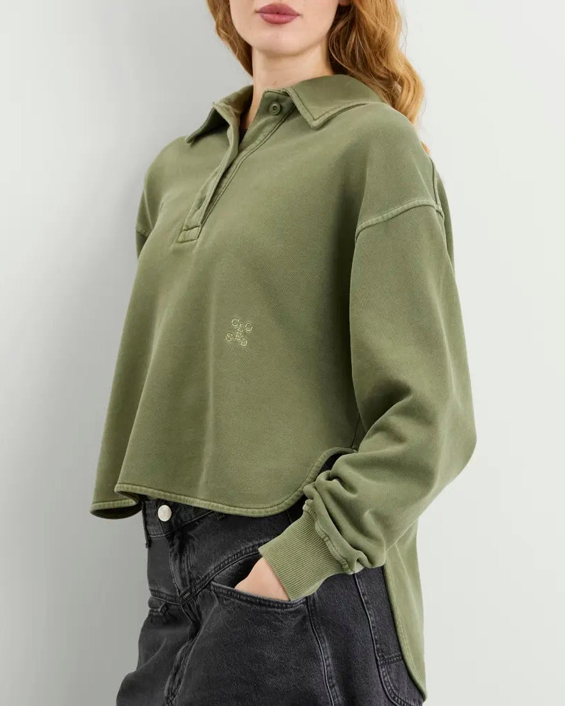 CLOSED Rugby Shirt - Army Green Women's Tops - Sloane Boutique