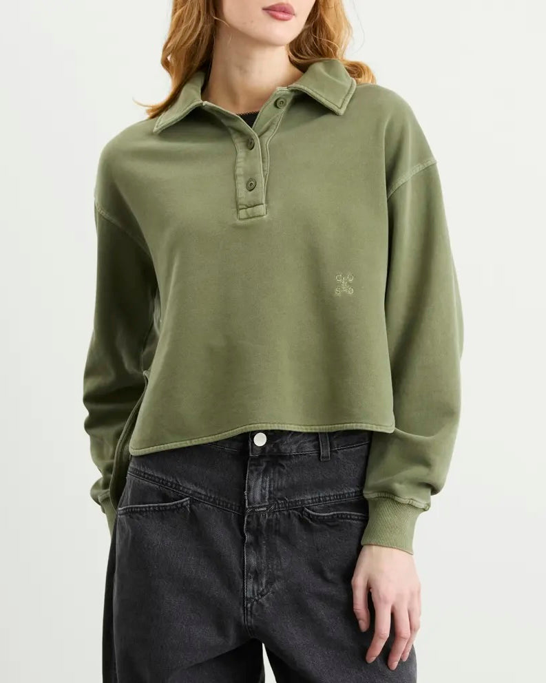 CLOSED Rugby Shirt - Army Green Women's Tops - Sloane Boutique