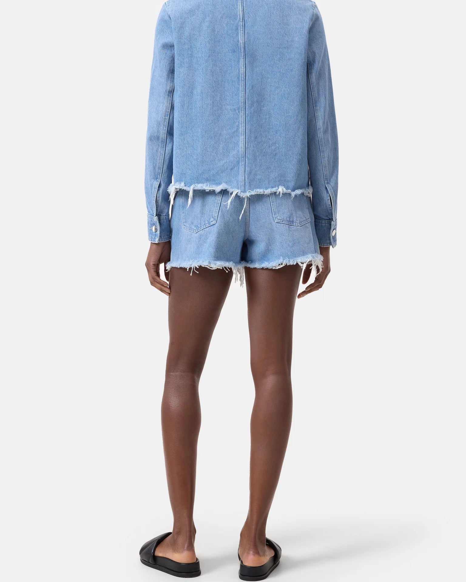 Closed Short Shirt Jacket - Light Blue sale outerwear - Sloane Boutique