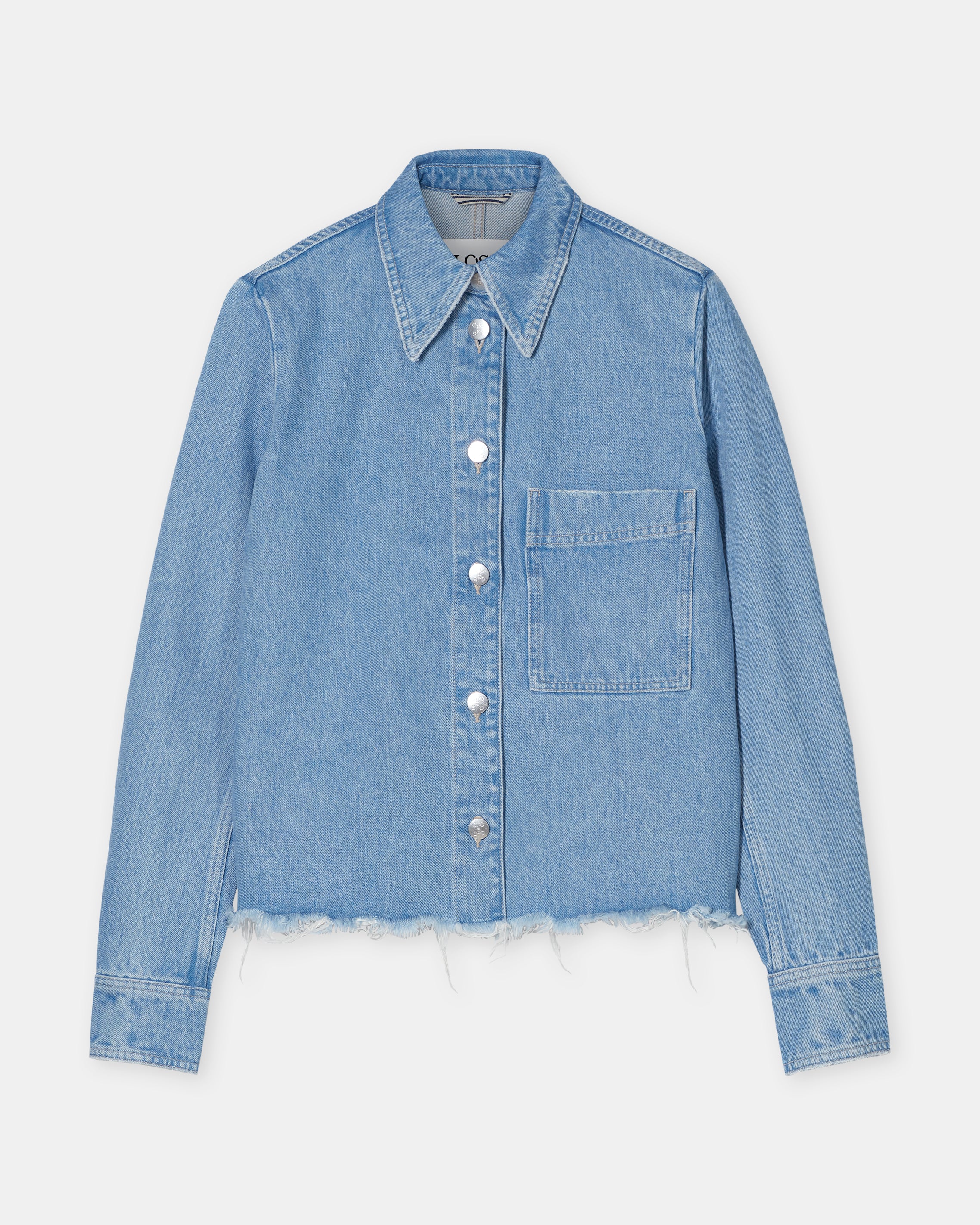 Closed Short Shirt Jacket - Light Blue sale outerwear - Sloane Boutique