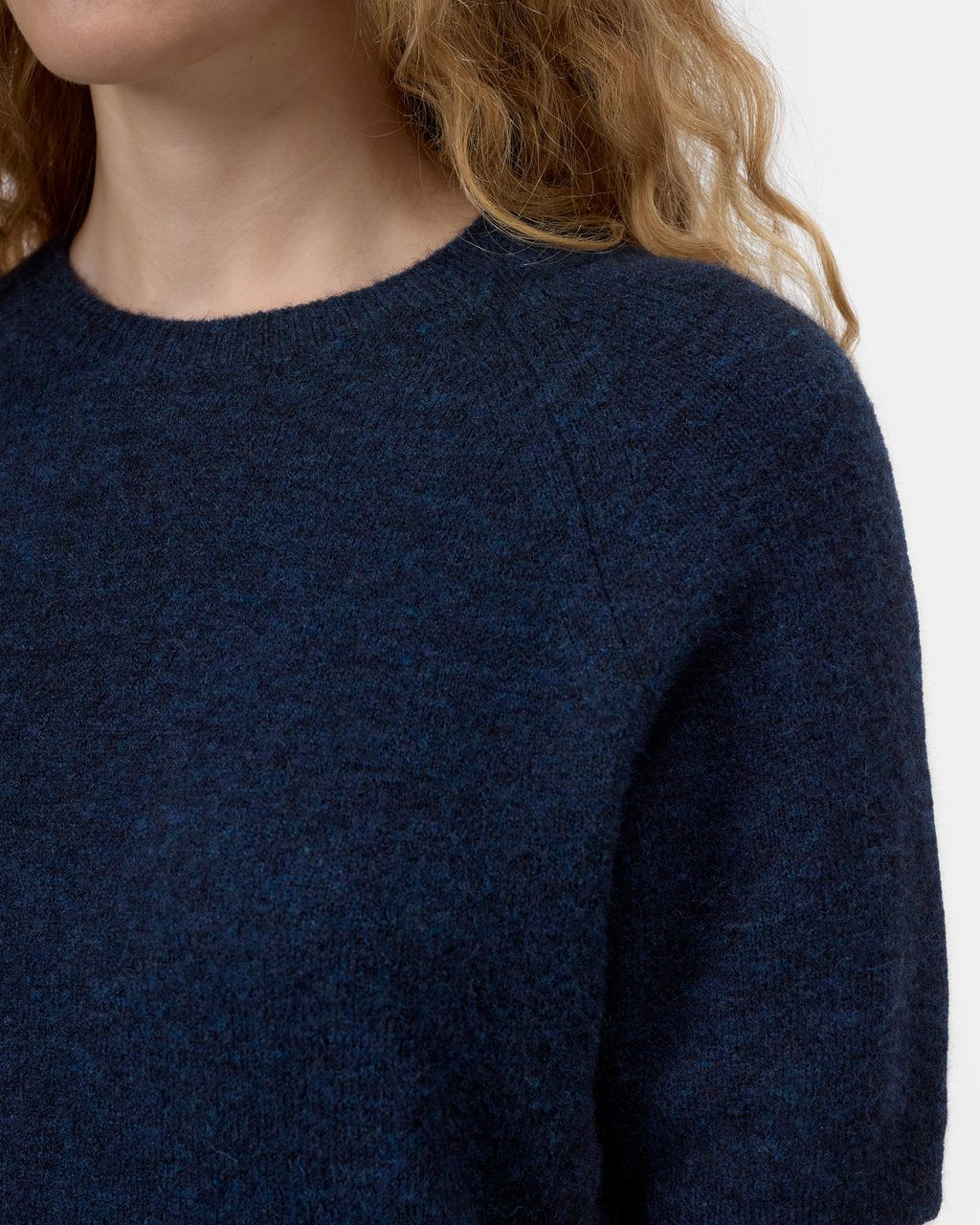 Closed Short Sleeve Crewneck Sweater - Dark Night Women's Tops - Sloane Boutique