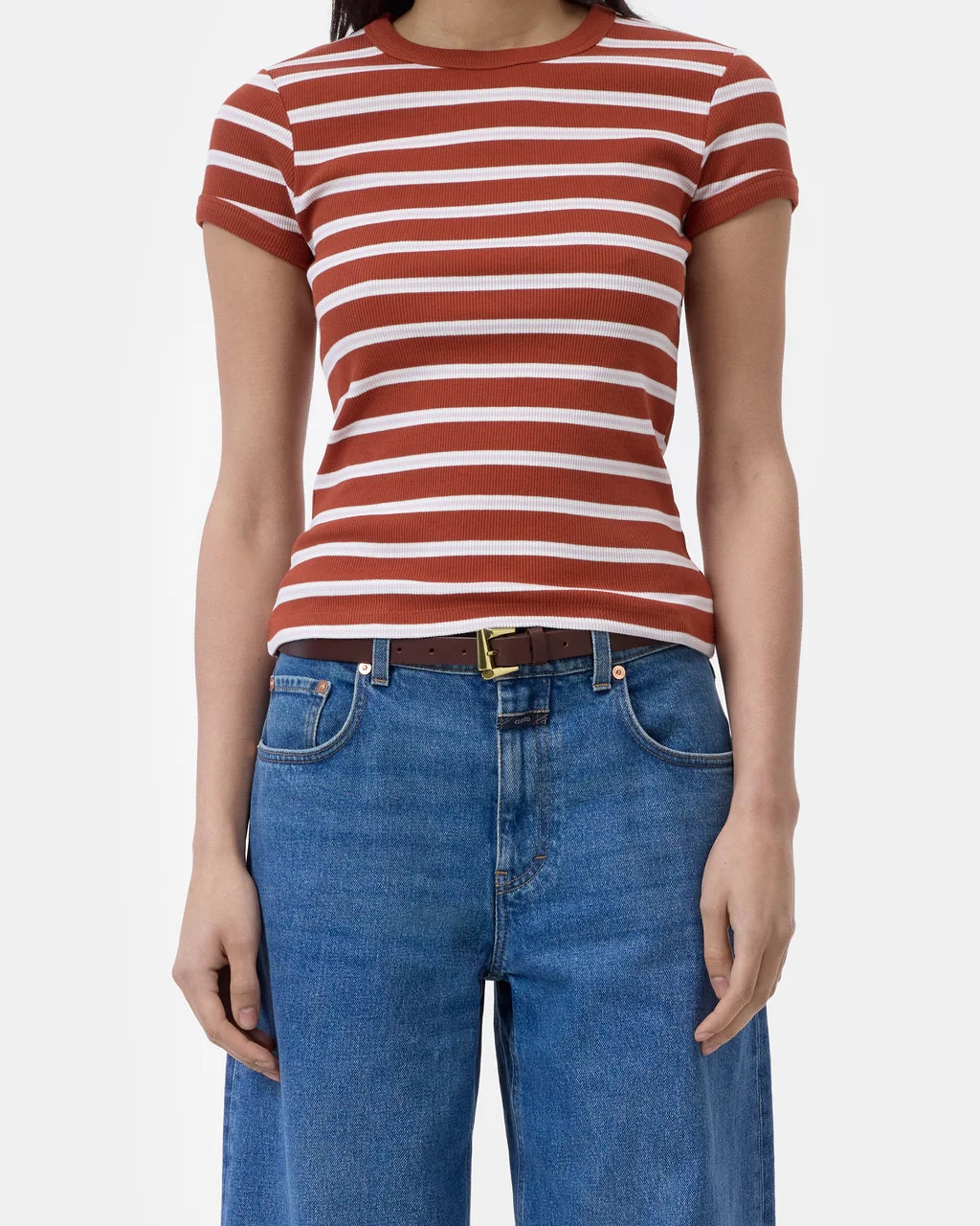 CLOSED Slim T-Shirt - Brick Red Women's Tops - Sloane Boutique