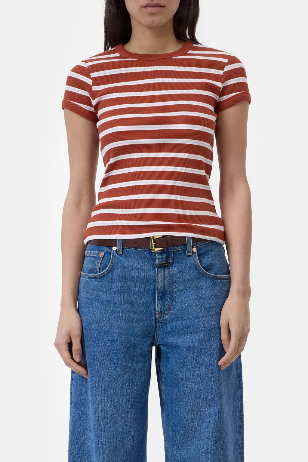 CLOSED Slim T-Shirt - Brick Red Women's Tops - Sloane Boutique