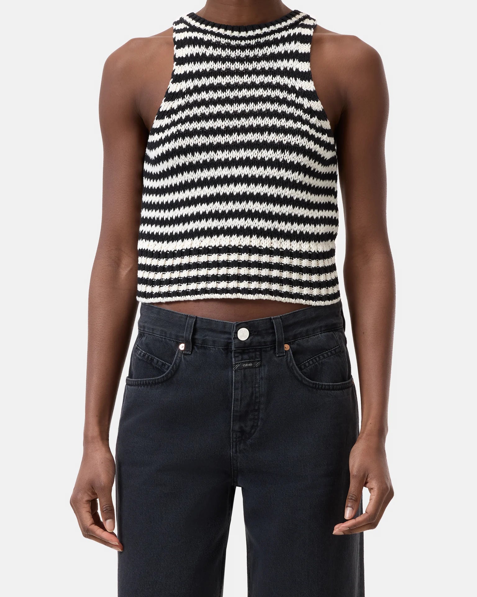 Closed Stripe Tank Top - Black / White Women's Tops - Sloane Boutique